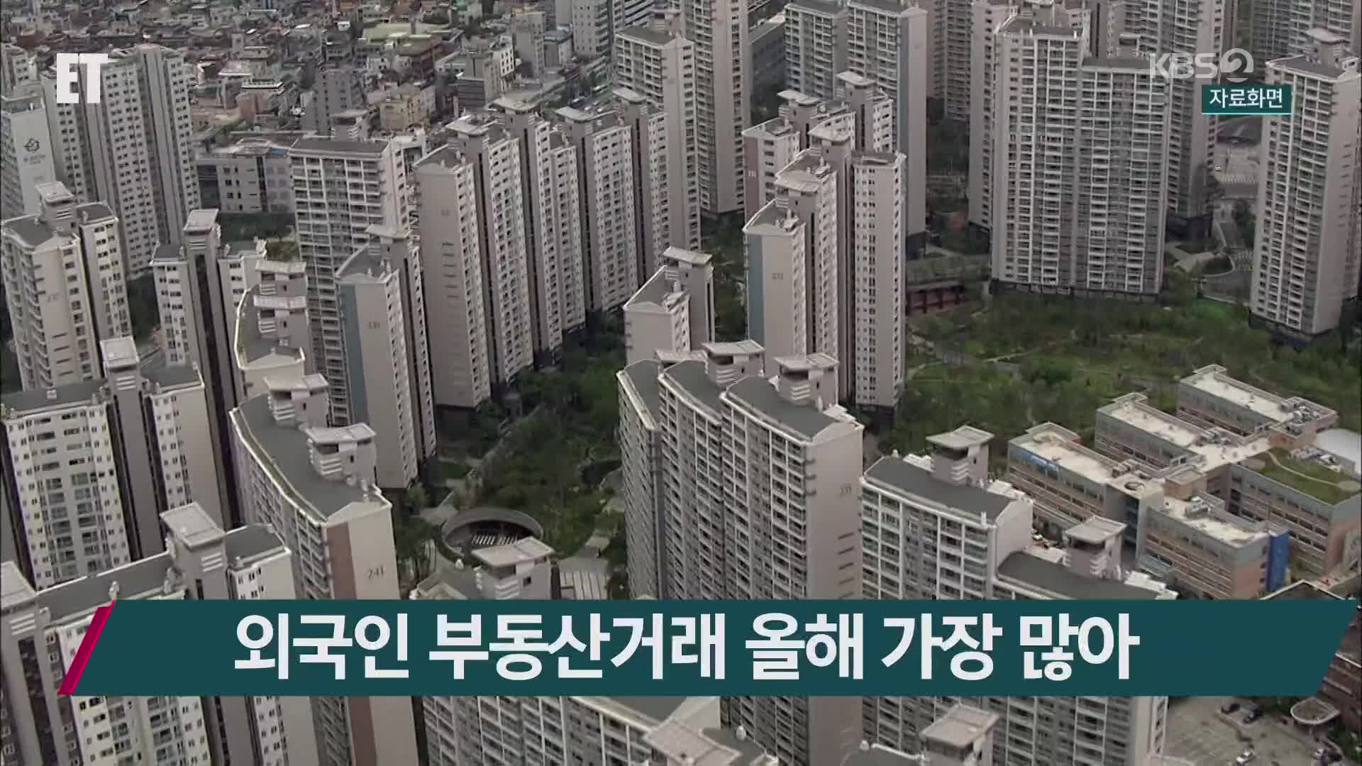 외국인 부동산거래 올해 가장 많아