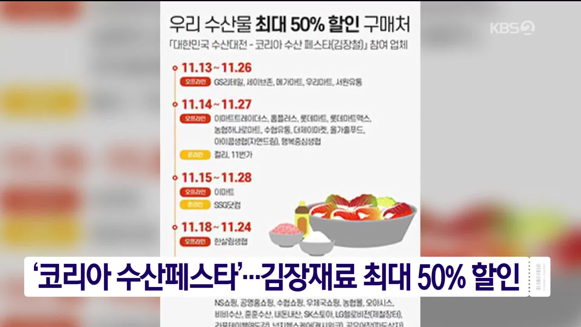 ‘코리아 수산페스타’…김장재료 최대 50% 할인