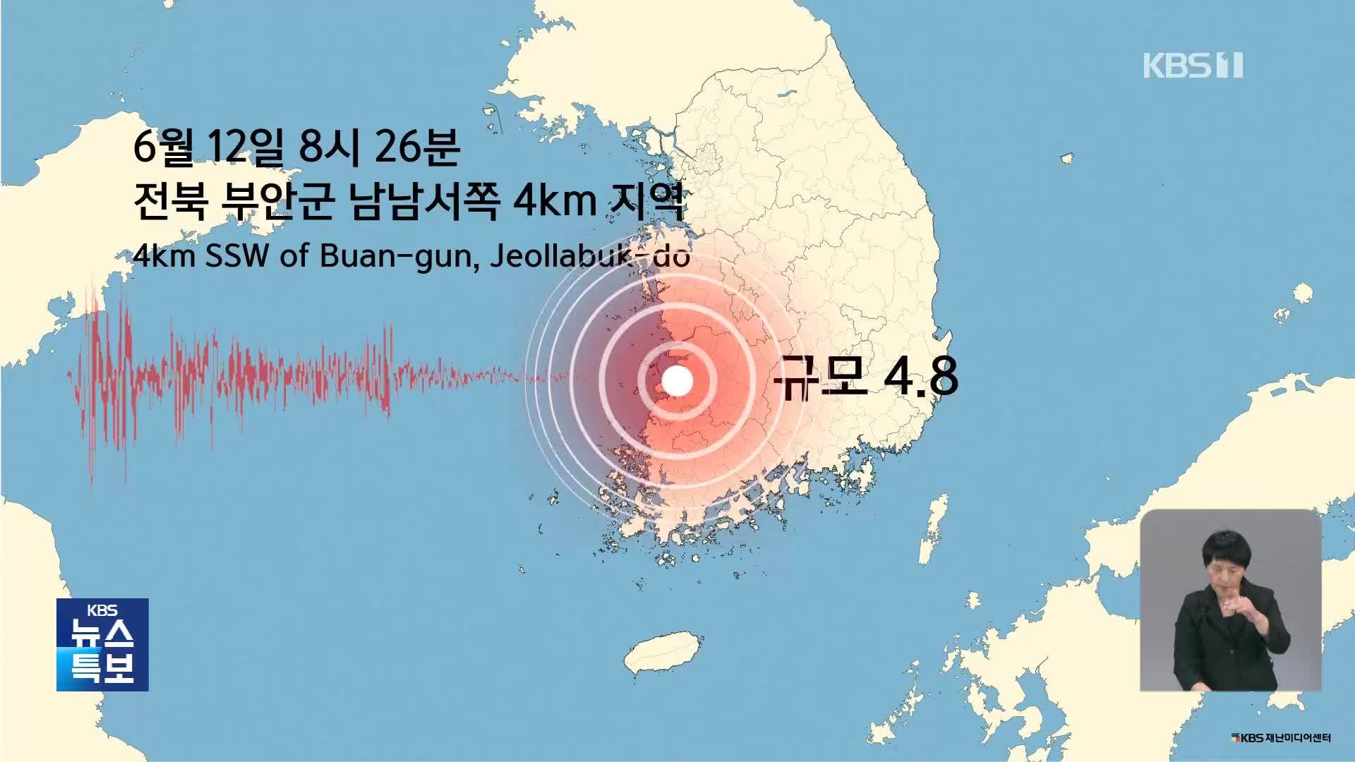 전북 부안 규모 4.8 지진 [08시 40분 뉴스특보]