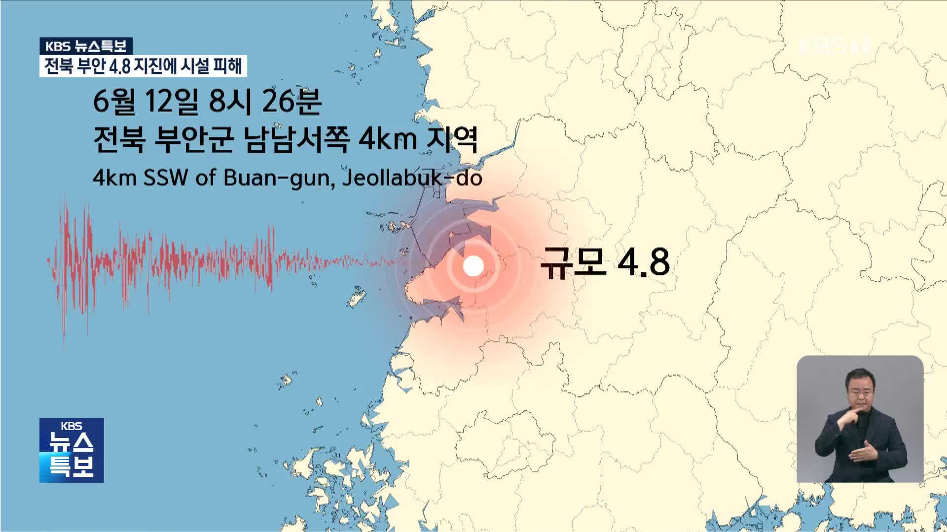 전북 부안 규모 4.8 지진 [09시 50분 뉴스특보]