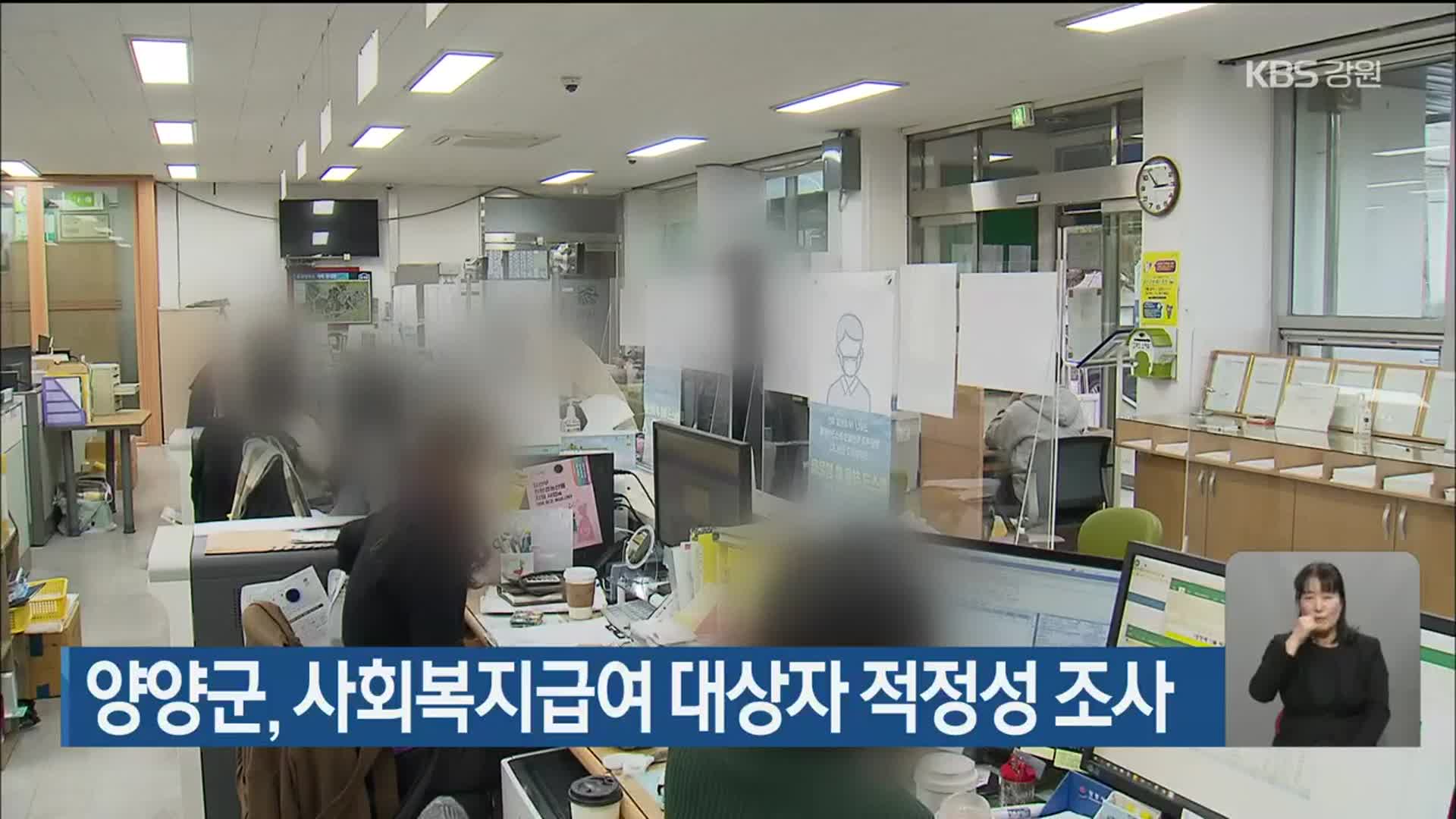 양양군, 사회복지급여 대상자 적정성 조사