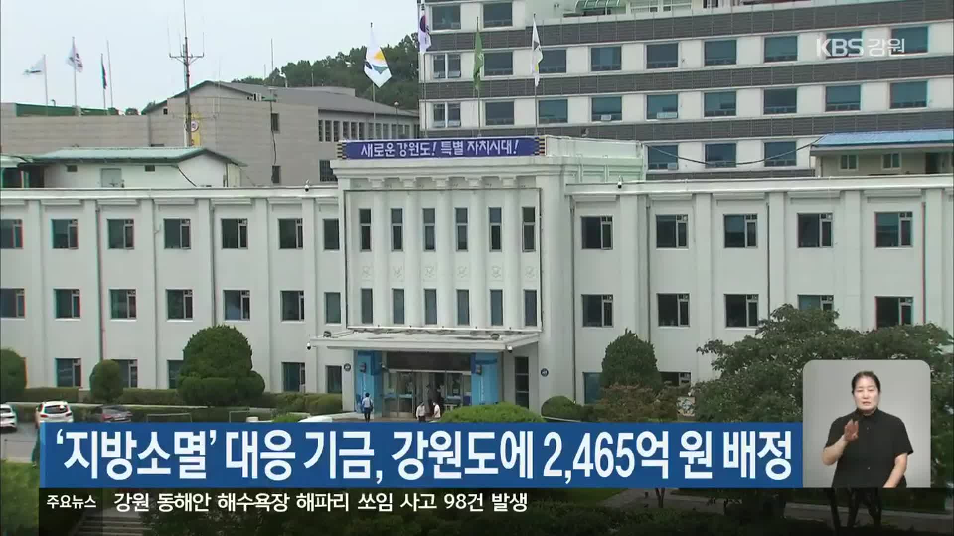 ‘지방소멸’대응 기금, 강원도에 2,465억 원 배정
