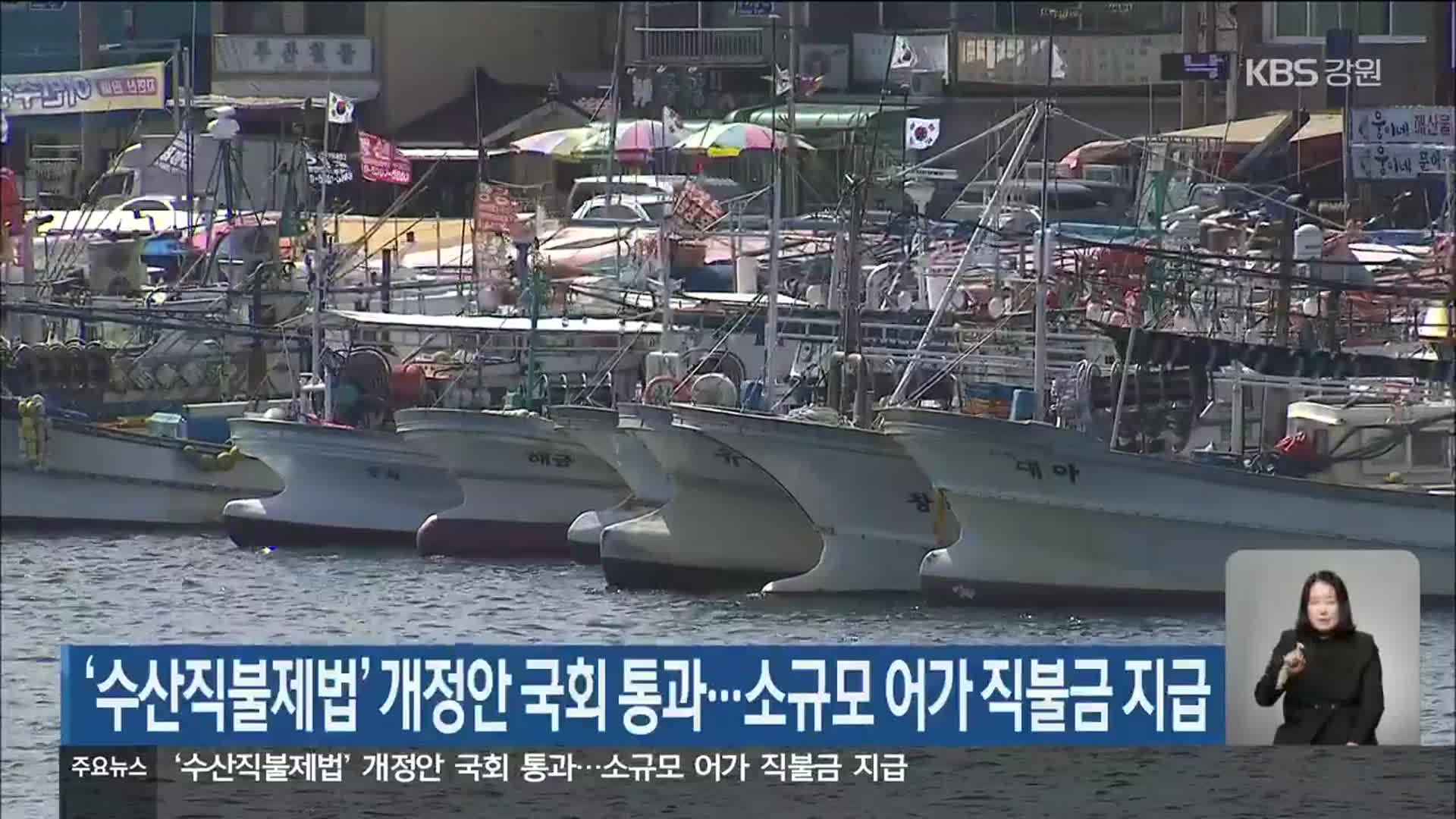 ‘수산직불제법’ 개정안 국회 통과…소규모 어가 직불금 지급