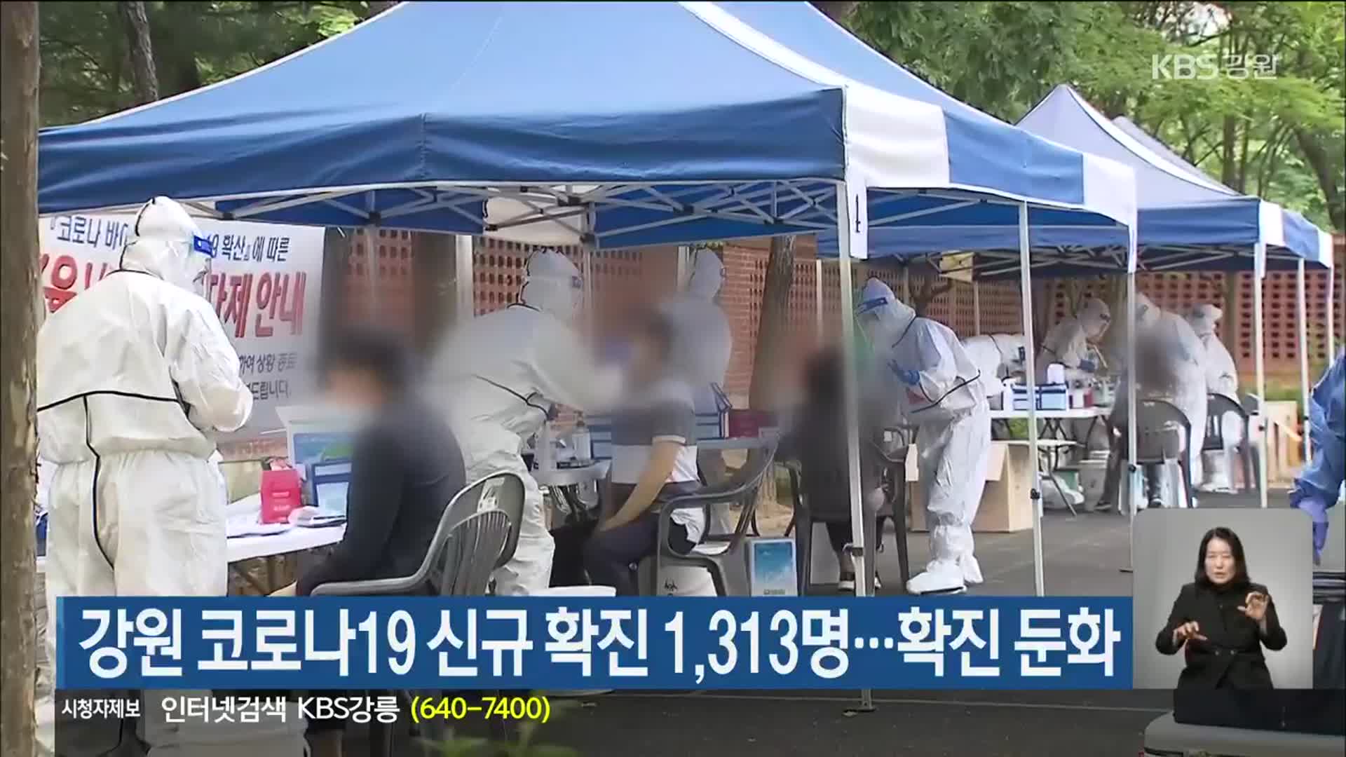 강원 코로나19 신규 확진 1,313명…확진 둔화