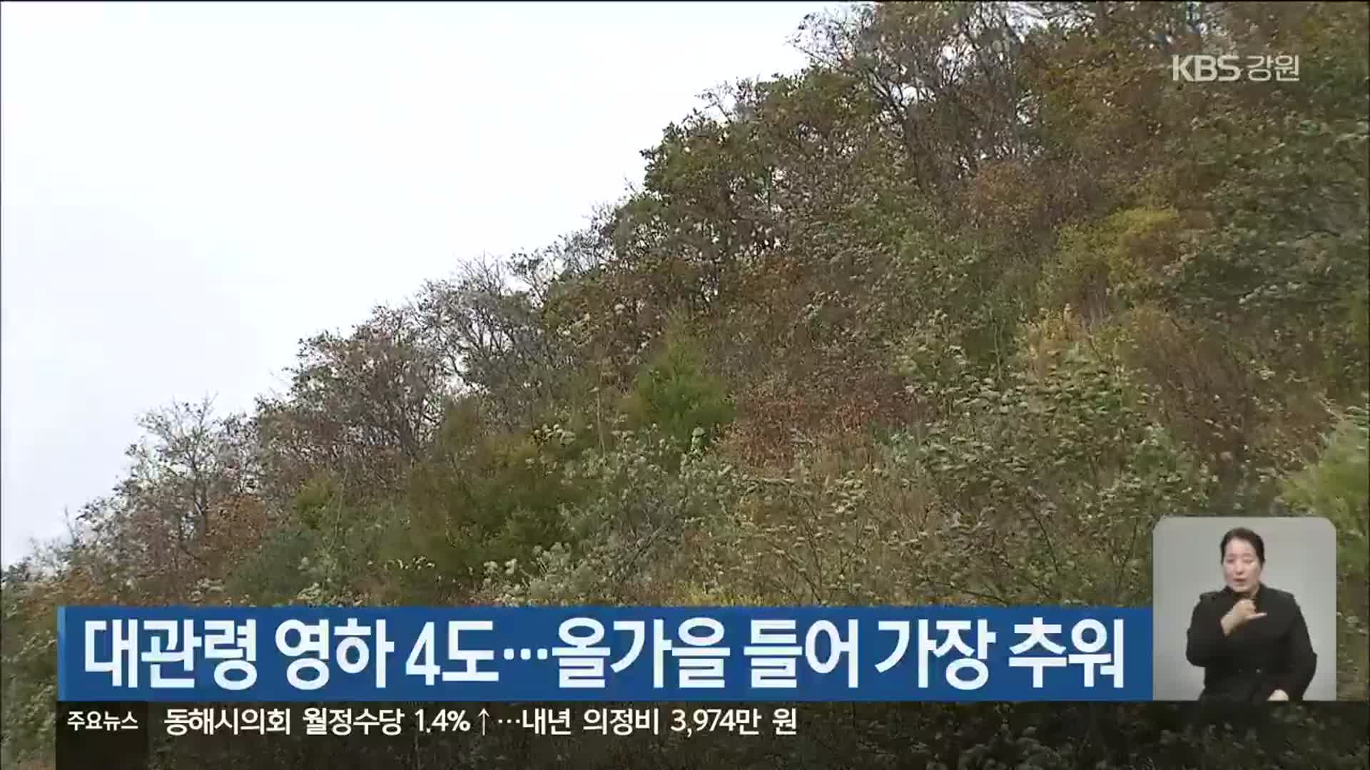 대관령 영하 4도…올가을 들어 가장 추워