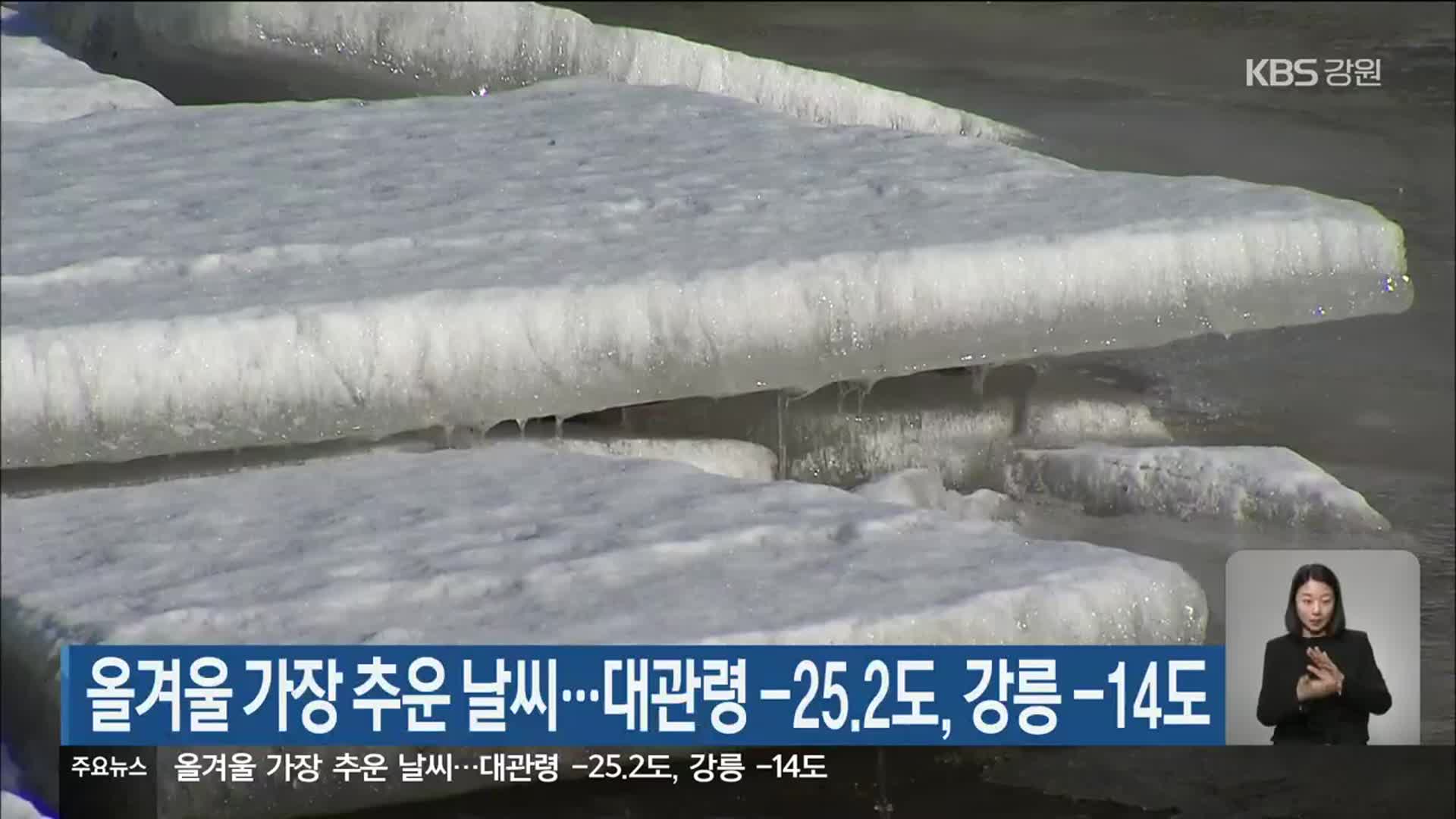 올겨울 가장 추운 날씨…대관령 -25.2도, 강릉 -14도