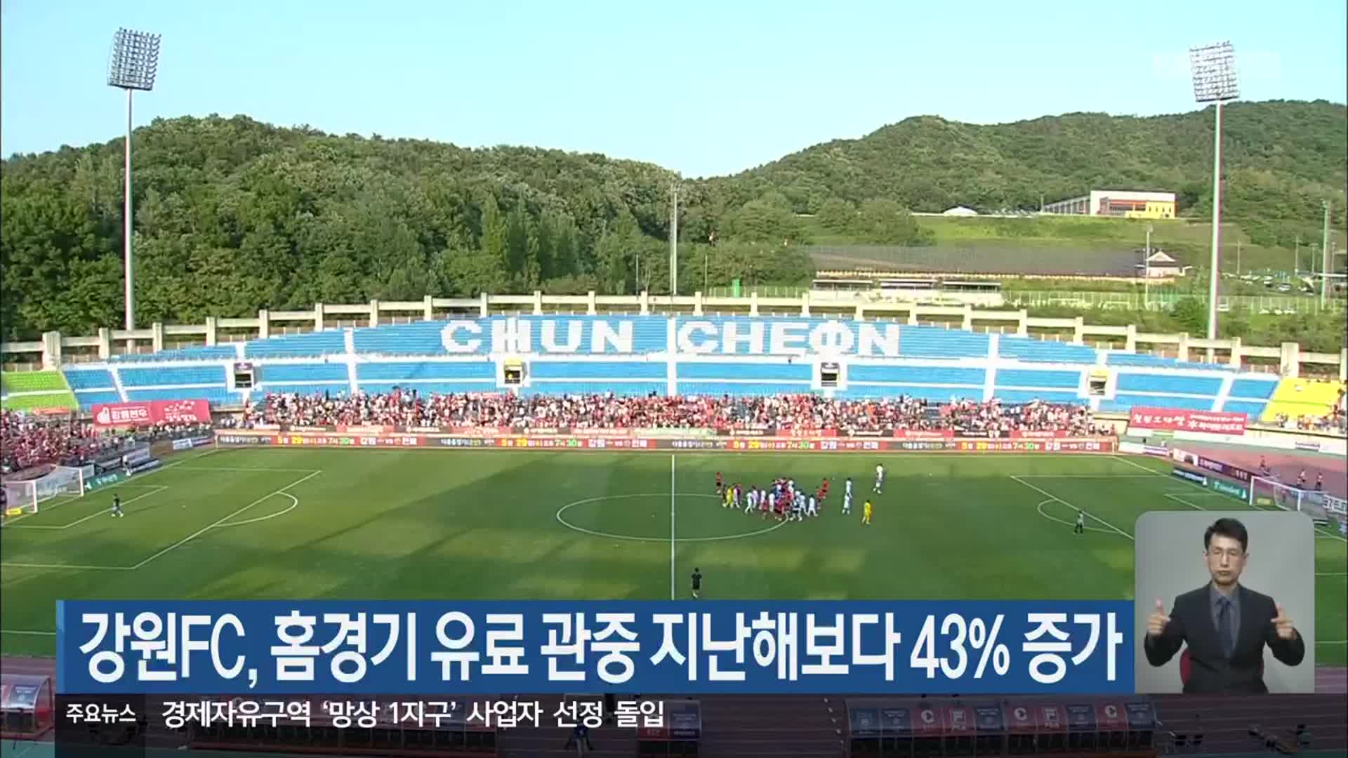 강원FC, 홈경기 유료 관중 지난해보다 43％ 증가