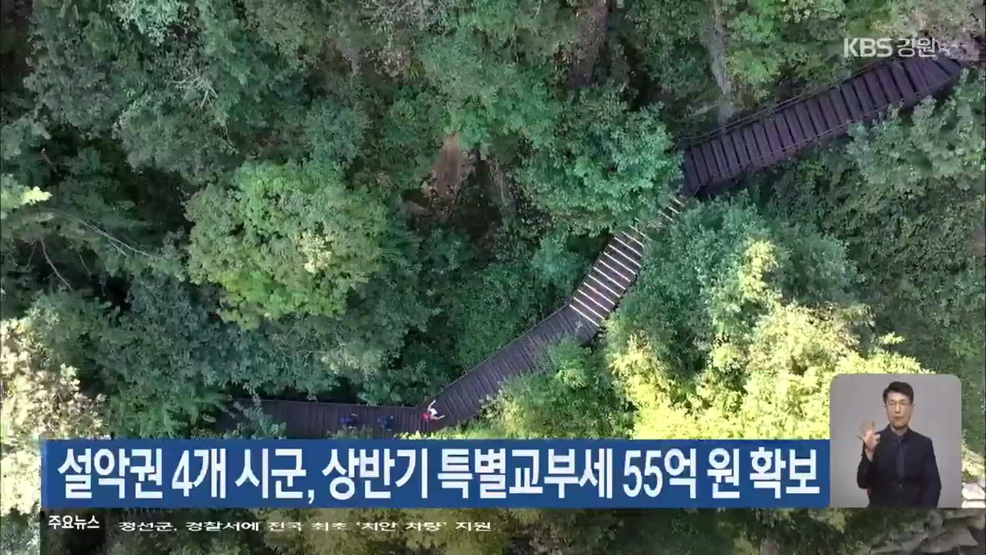 설악권 4개 시군, 상반기 특별교부세 55억 원 확보