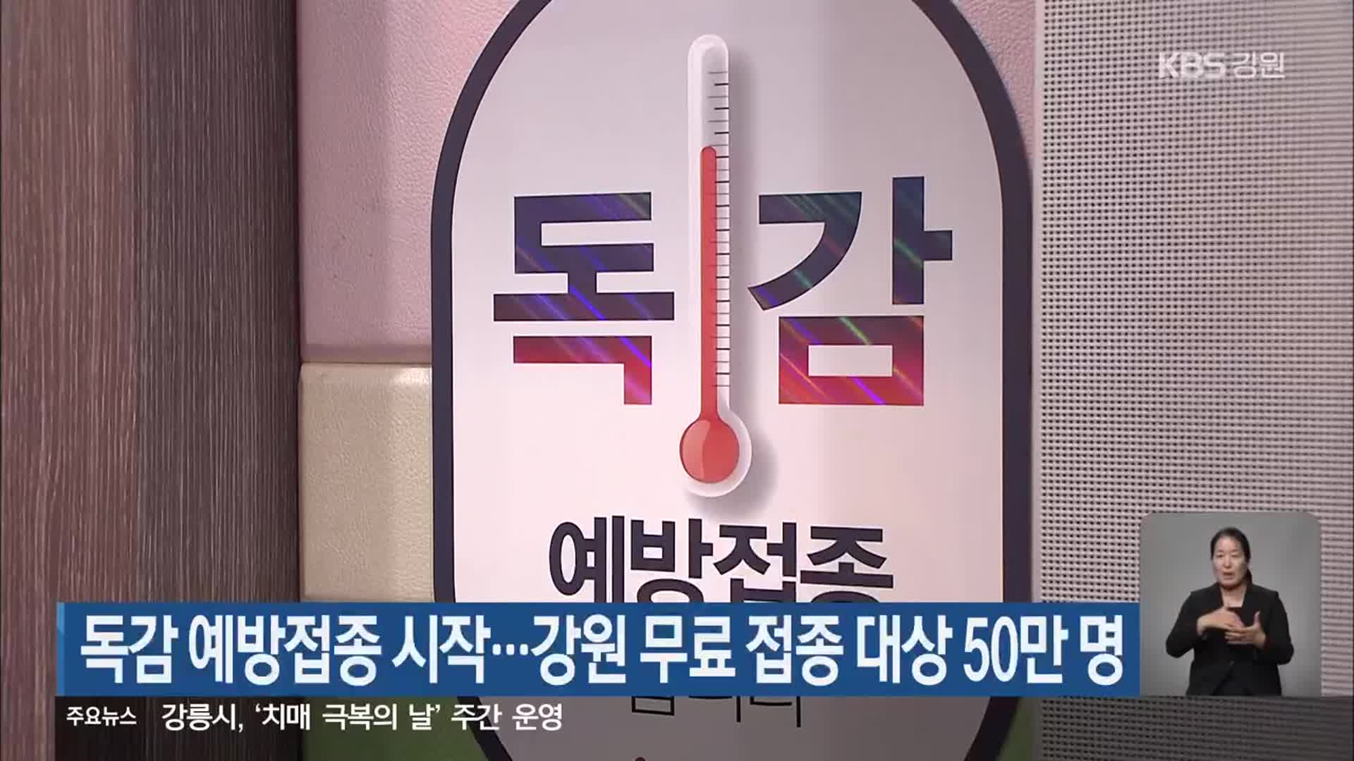 독감 예방접종 시작…강원 무료 접종 대상 50만 명