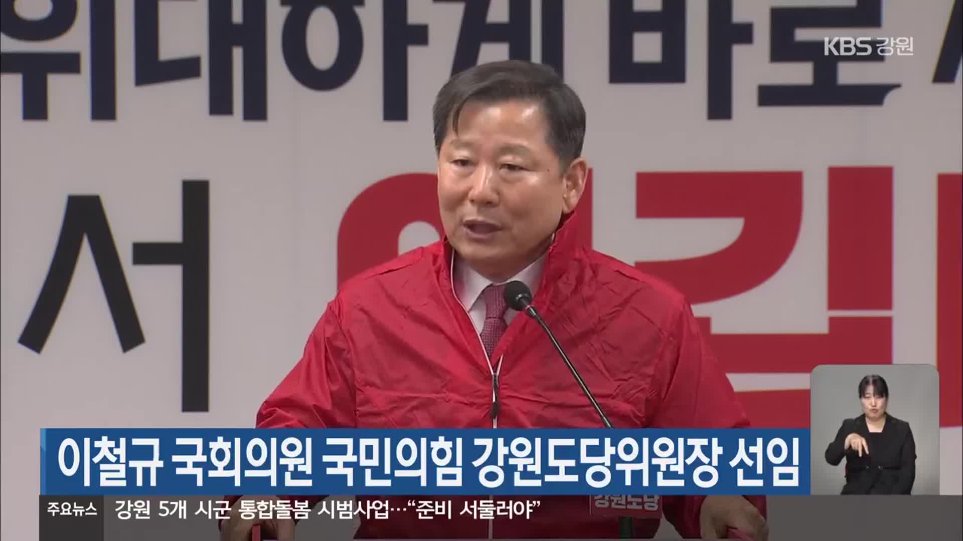 이철규 국회의원 국민의힘 강원도당위원장 선임