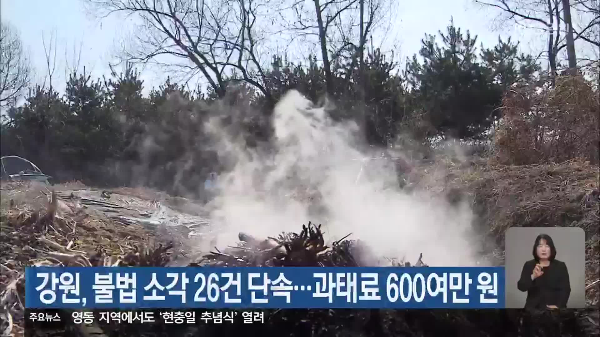 강원, 불법 소각 26건 단속…과태료 600여만 원