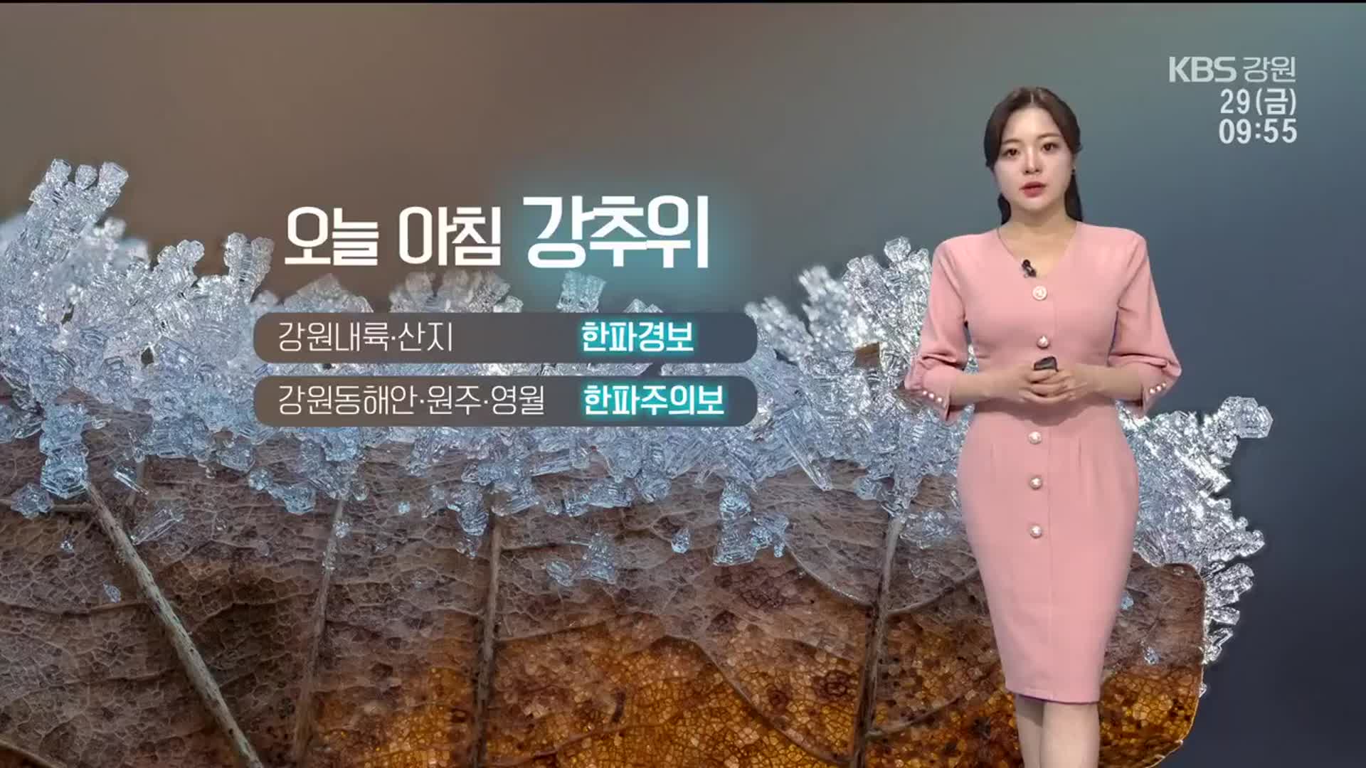 [날씨] 강원, 오늘 아침 강추위…태풍급 강풍 대비
