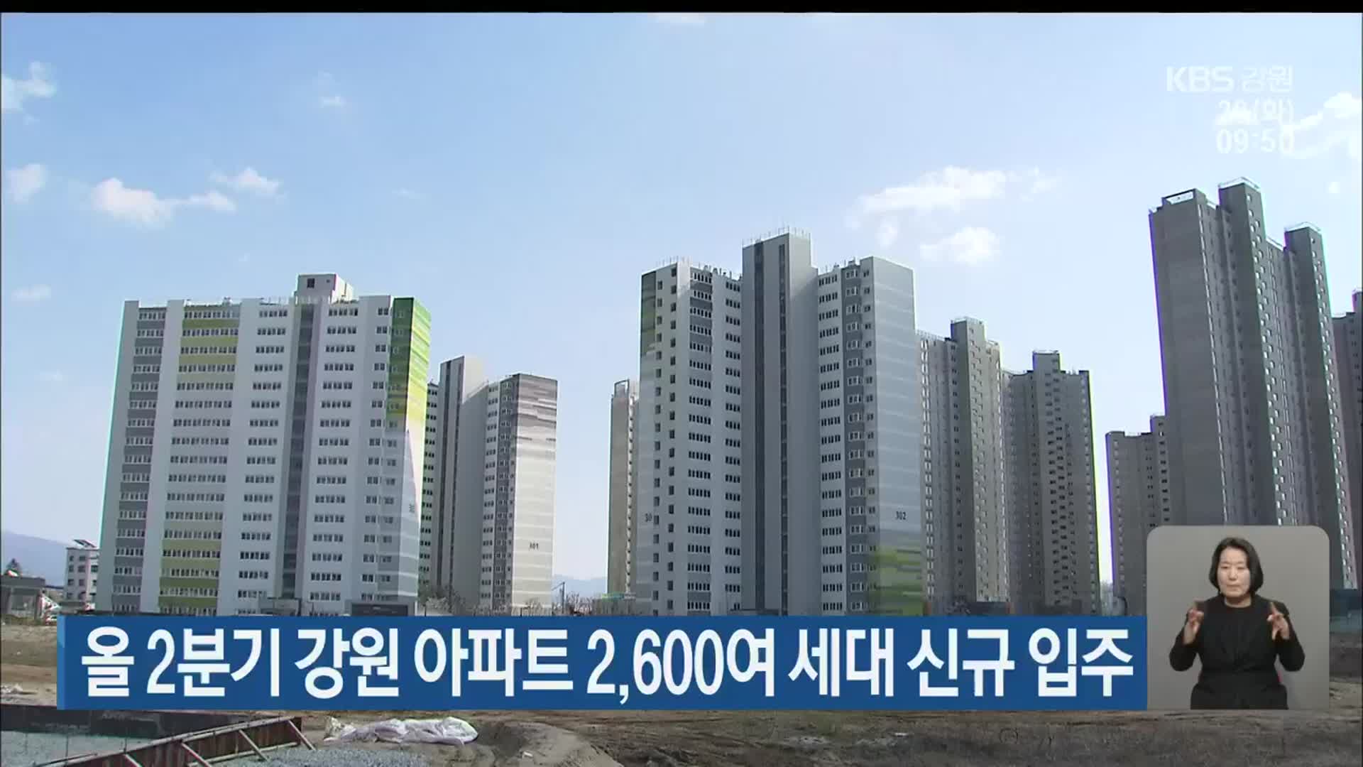 올 2분기 강원 아파트 2,600여 세대 신규 입주