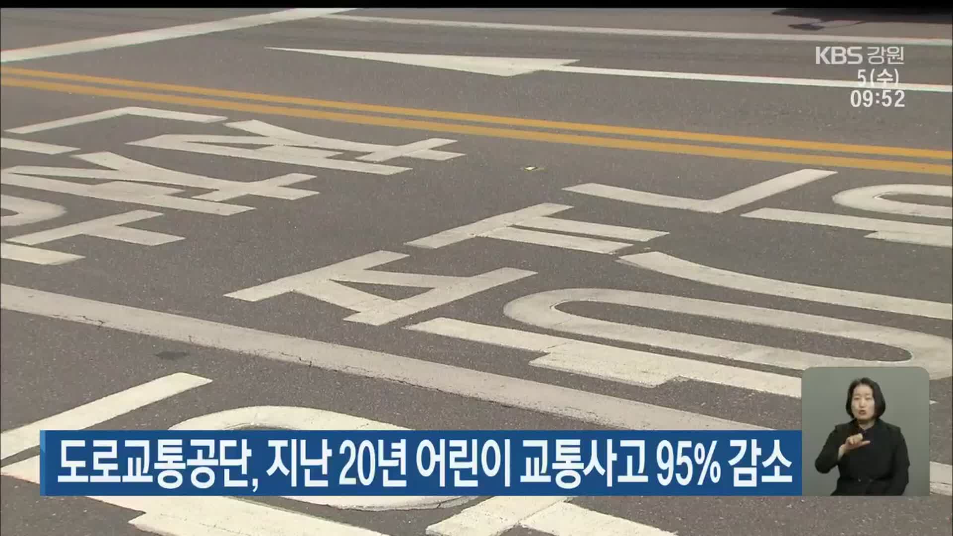 도로교통공단, 지난 20년 어린이 교통사고 95% 감소