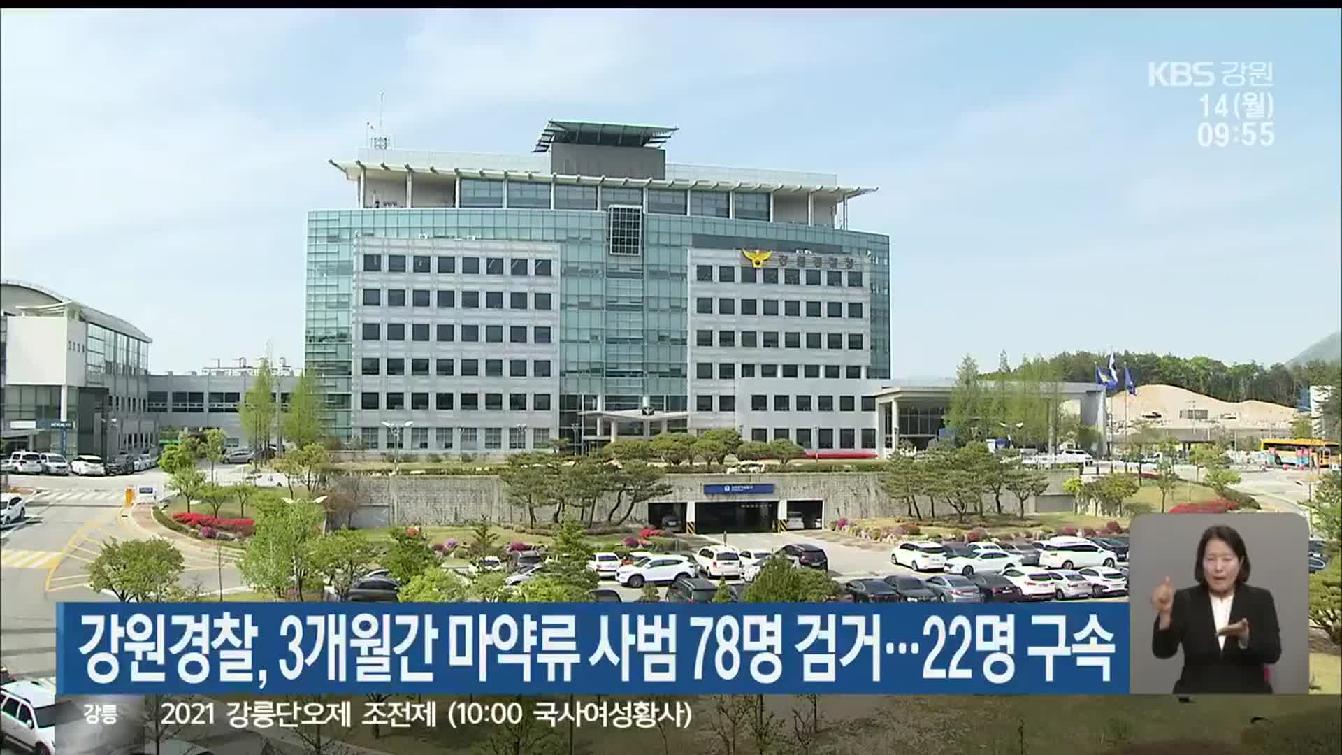 강원경찰, 3개월간 마약류 사범 78명 검거…22명 구속