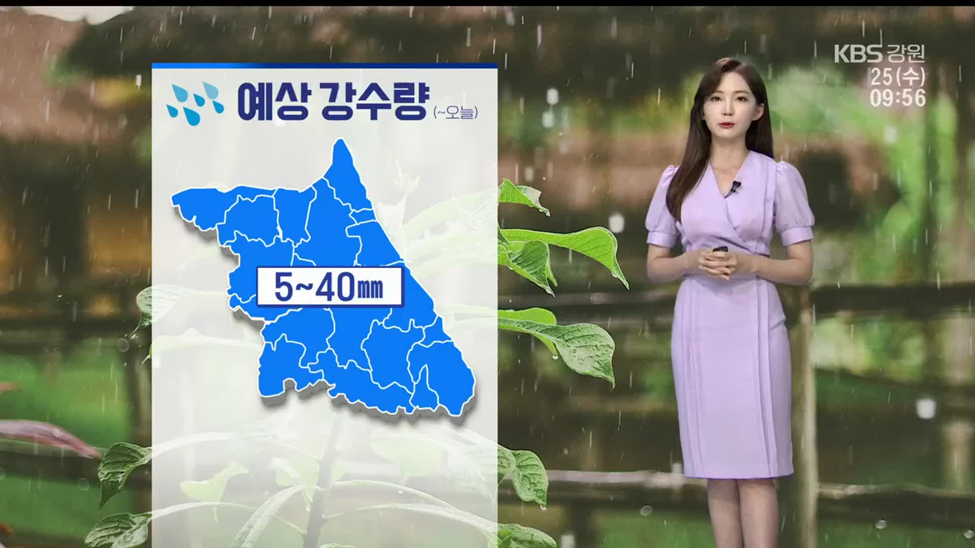 [날씨] 속초·영서 북부 비…강원 예상 강수량 5~40mm