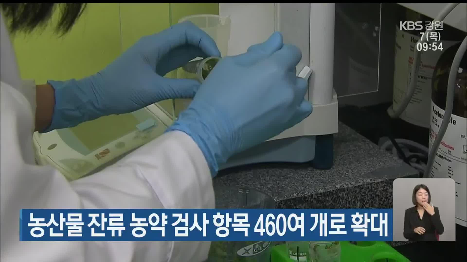 농산물 잔류 농약 검사 항목 460여 개로 확대