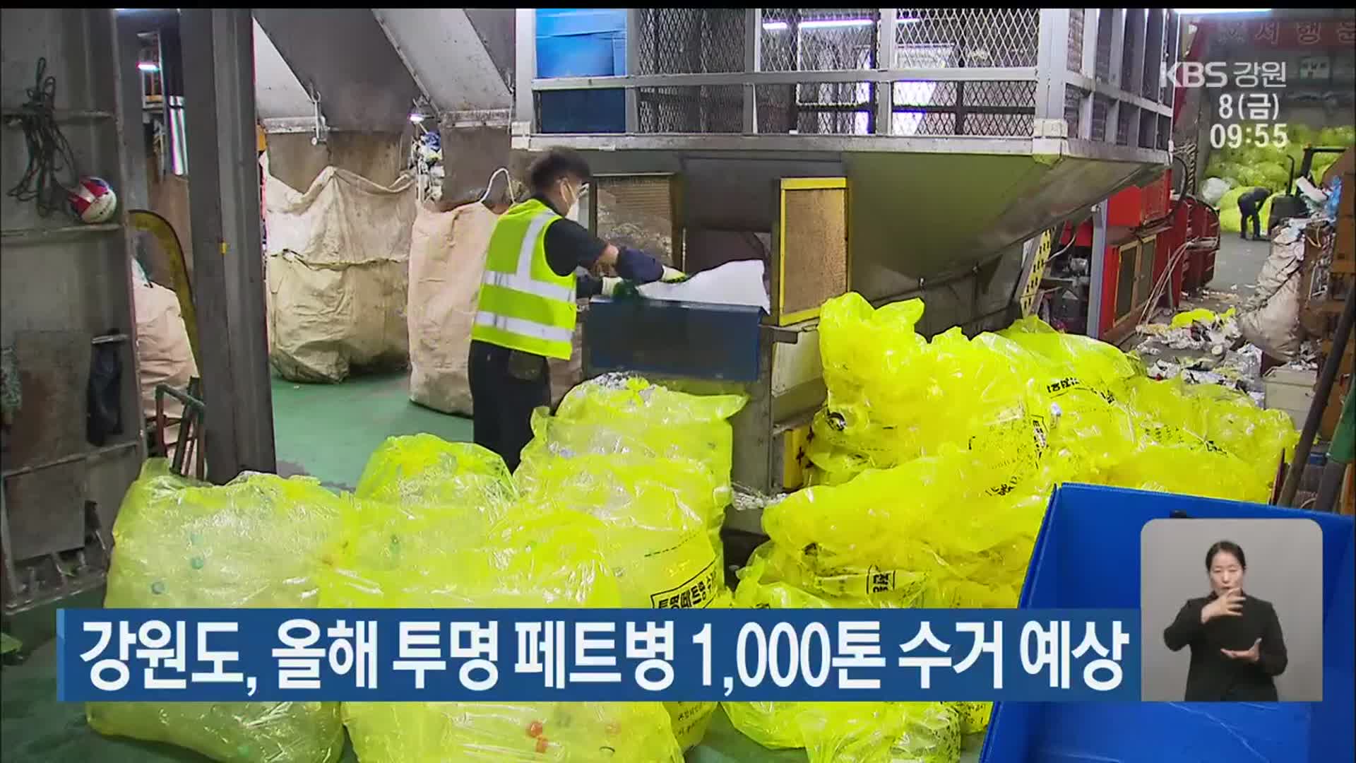 강원도, 올해 투명 페트병 1,000톤 수거 예상