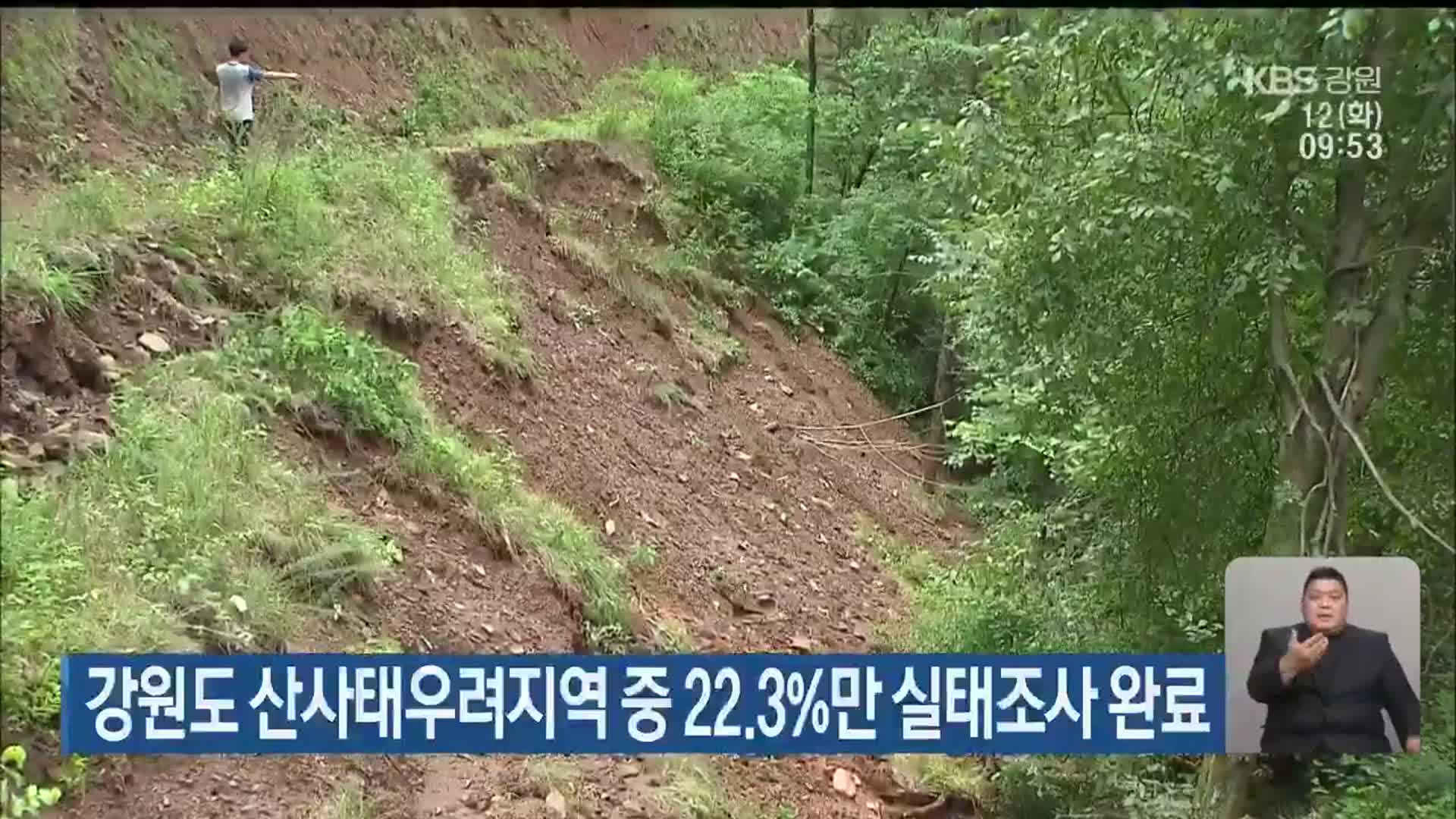 강원도 산사태 우려지역 중 22.3%만 실태조사 완료