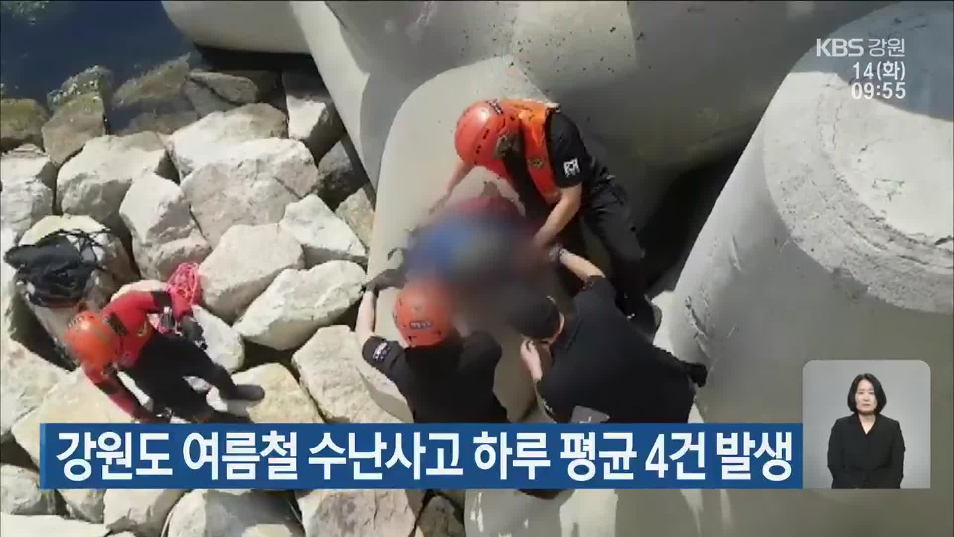 강원도 여름철 수난사고 하루 평균 4건 발생