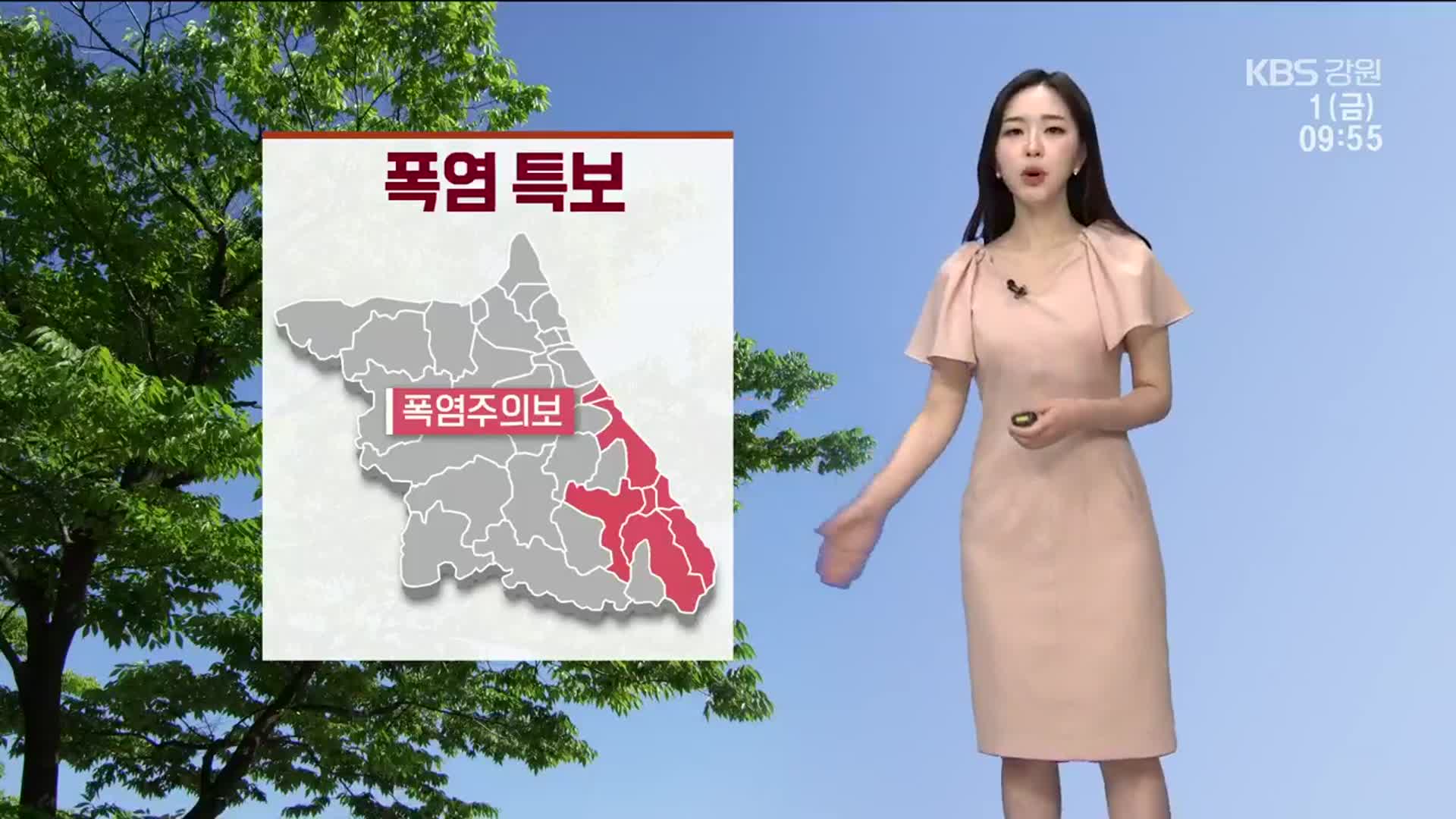 [날씨] 강원 일부 지역 폭염주의보…강릉 한낮 34도