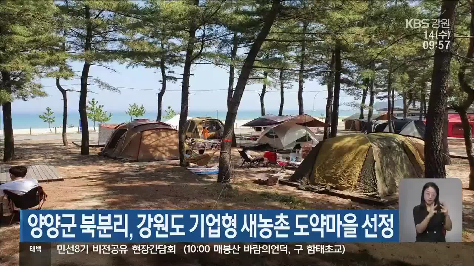 양양군 북분리, 강원도 기업형 새농촌 도약마을 선정