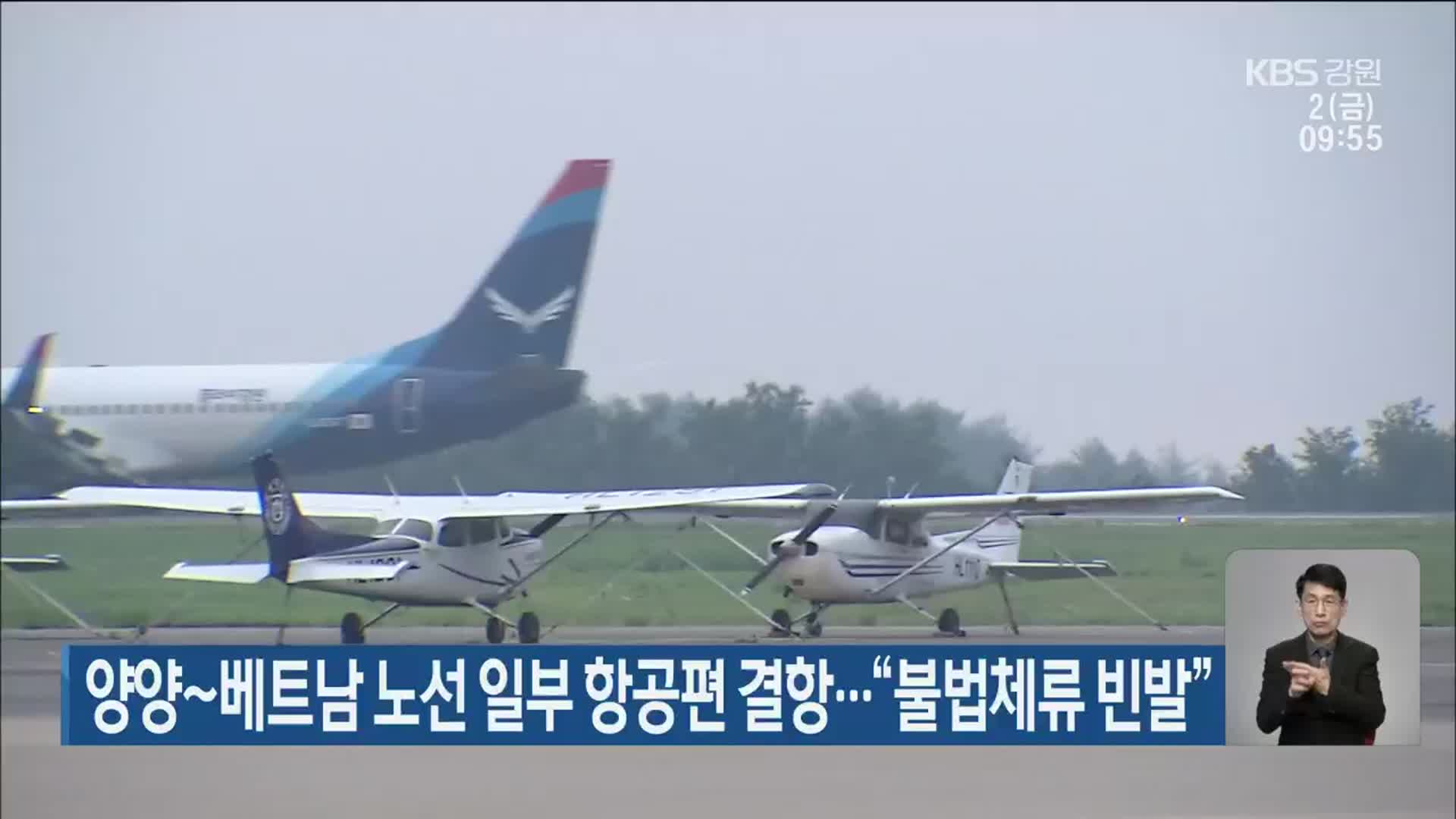 양양-베트남 노선 일부 항공편 결항…“불법체류 빈발”