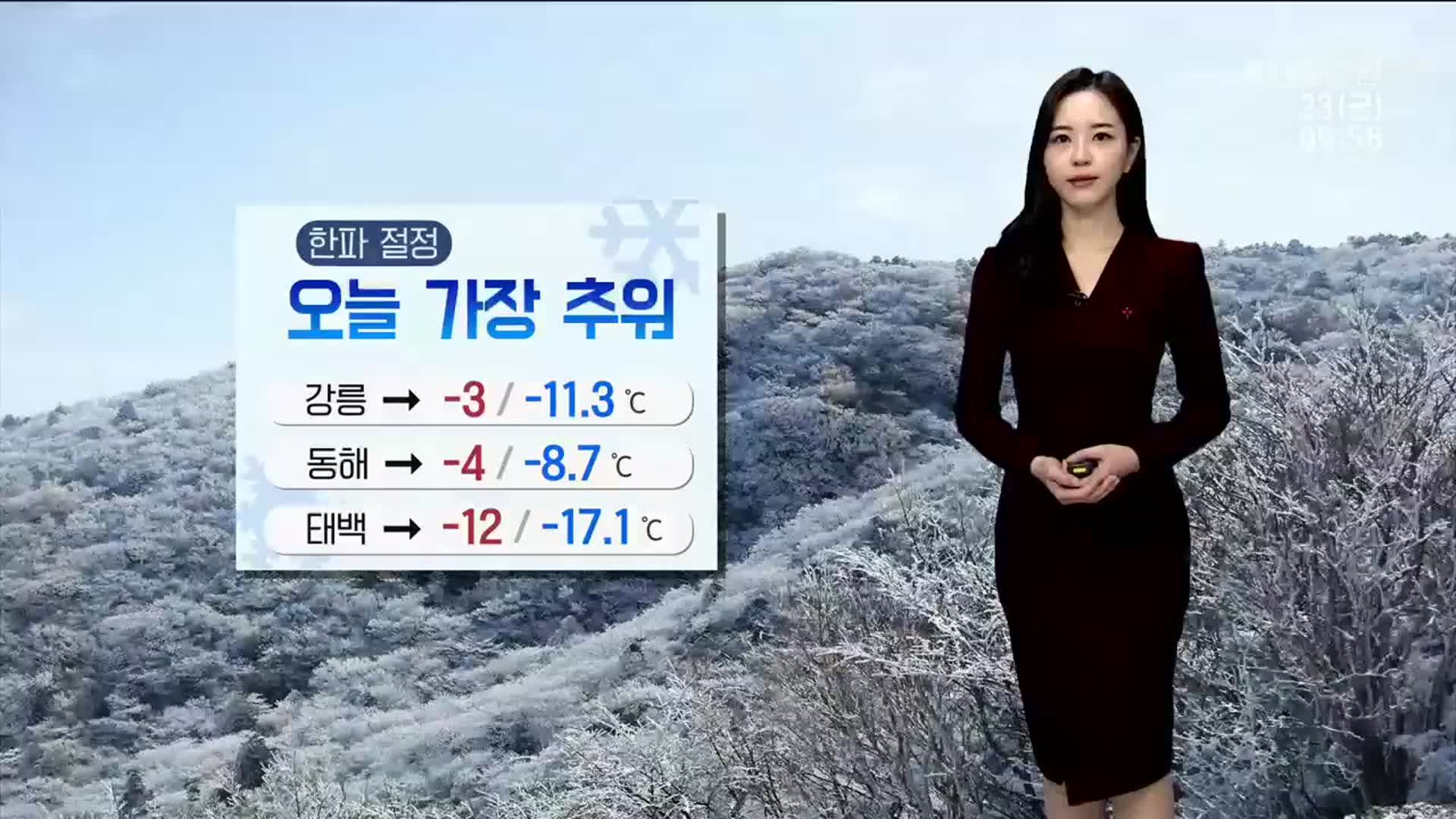 [날씨] 강원 한파 절정…오늘 가장 추워