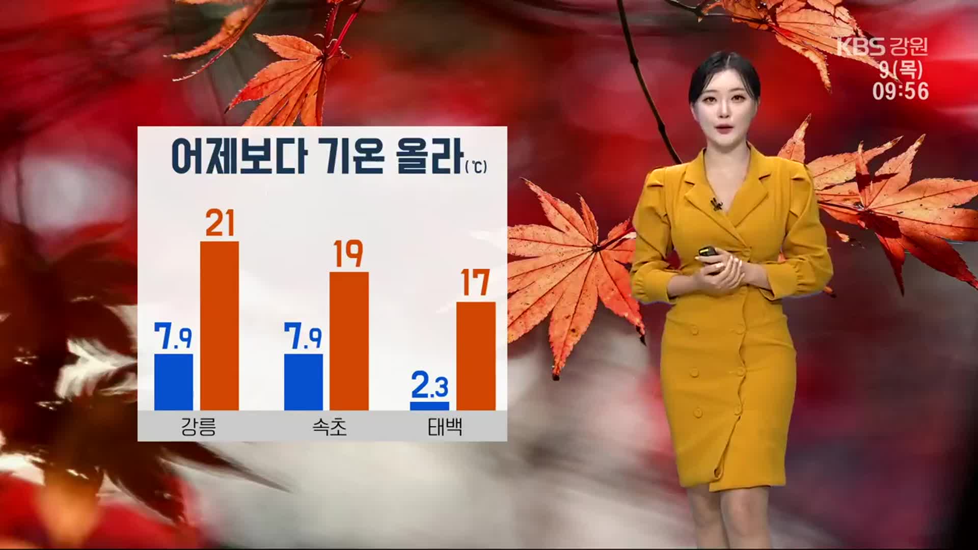 [날씨] 강원 일교차 큰 가을…영동·산지 강풍 주의!