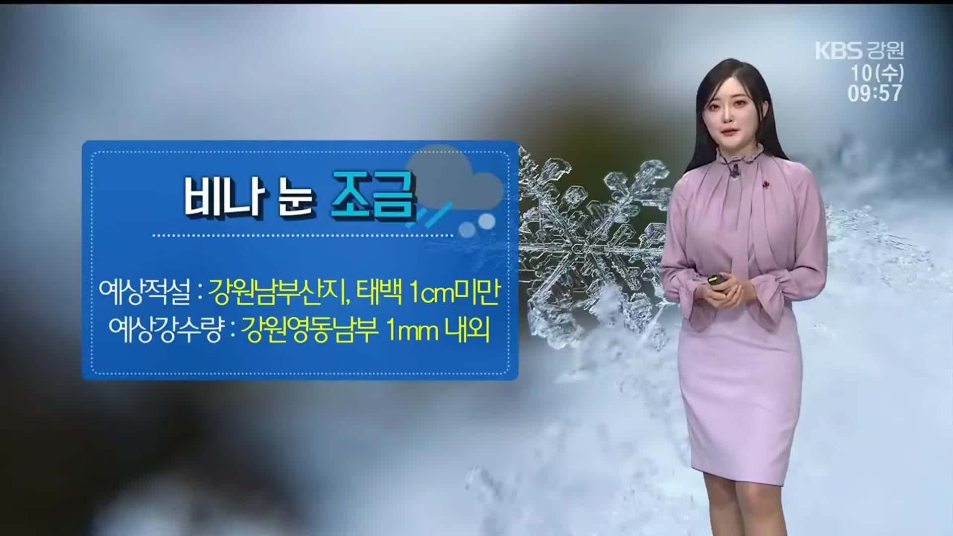 [날씨] 강원 오늘 비나 눈 조금…내일부터 강한 바람