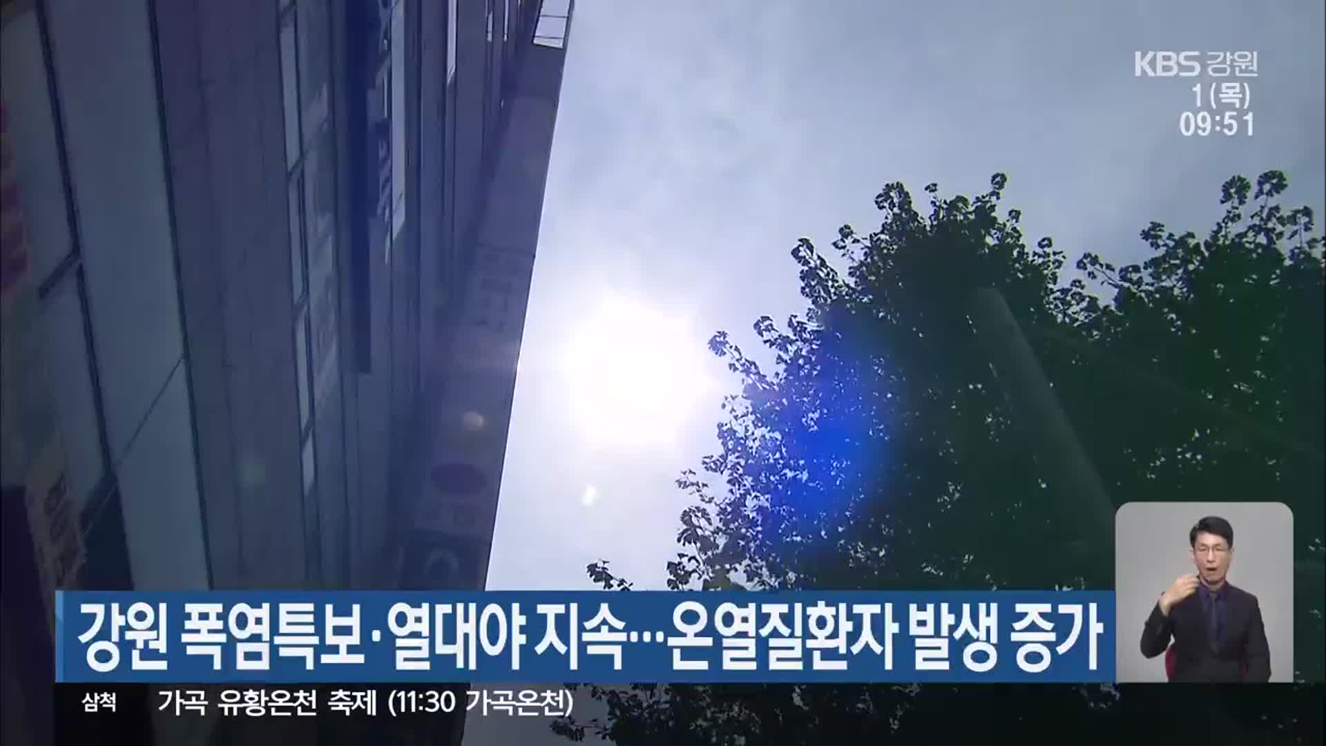 강원 폭염특보·열대야 지속…온열질환자 발생 증가