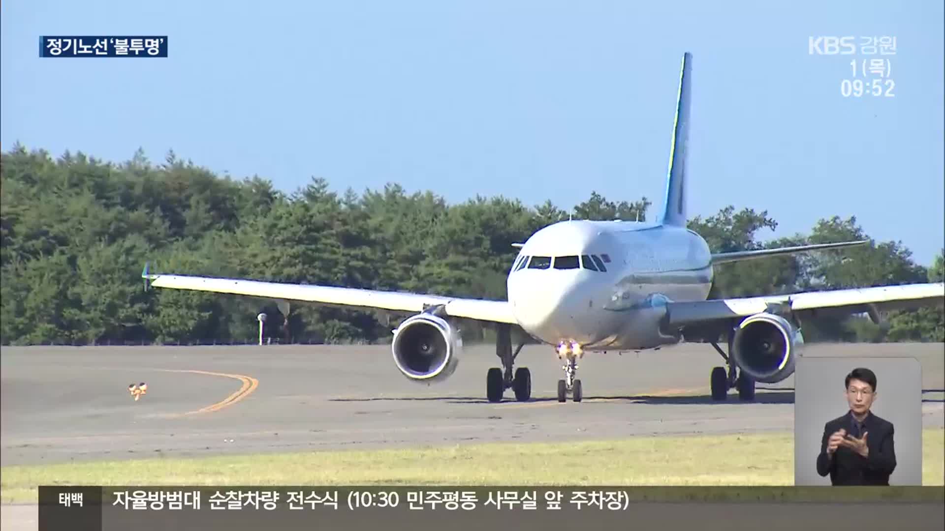 전세항공편에 양양공항 활기…정기노선 재개는 불투명