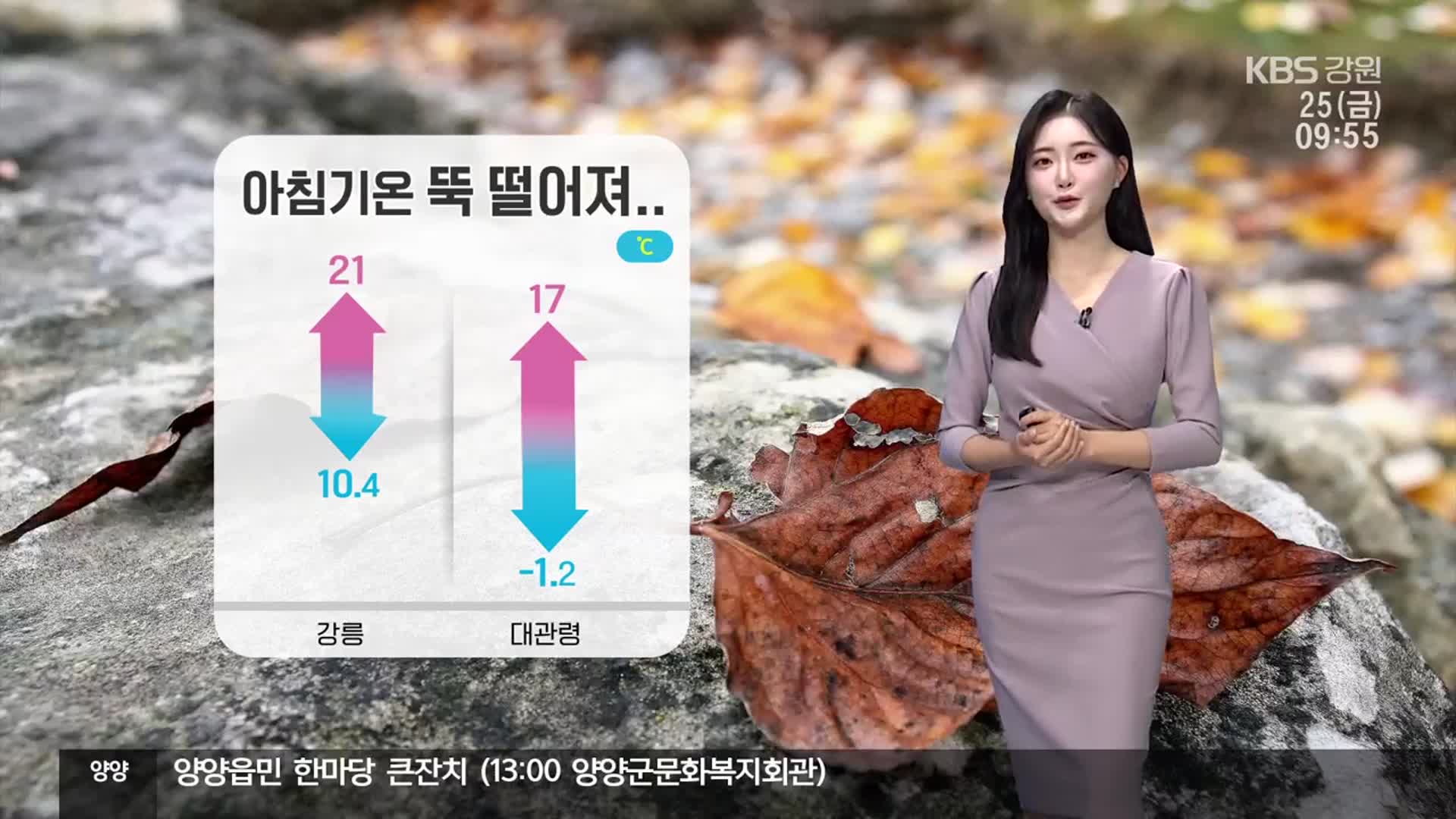 [날씨] 강원 아침기온 뚝 떨어져…주말, 큰 일교차
