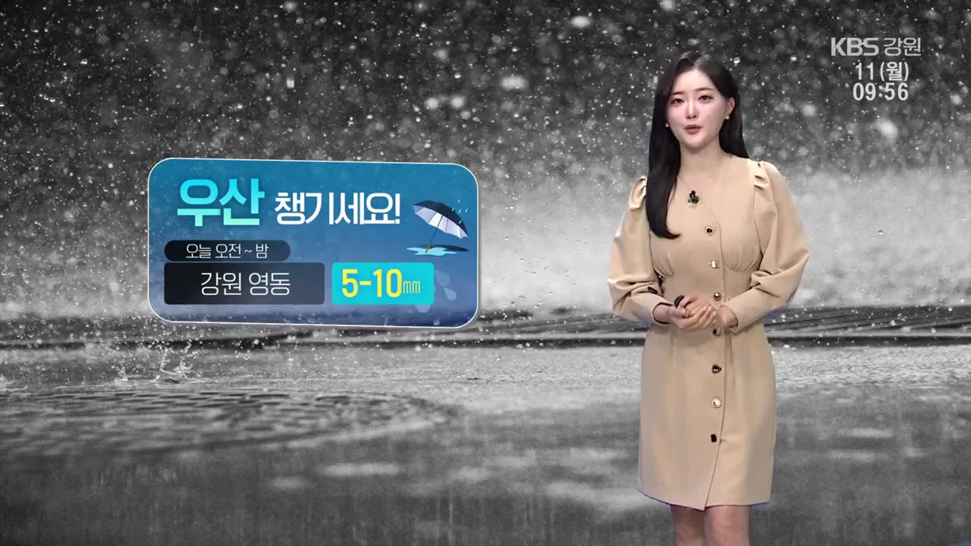 [날씨] 강원 영동 5~10mm 비…짙은 안개 유의