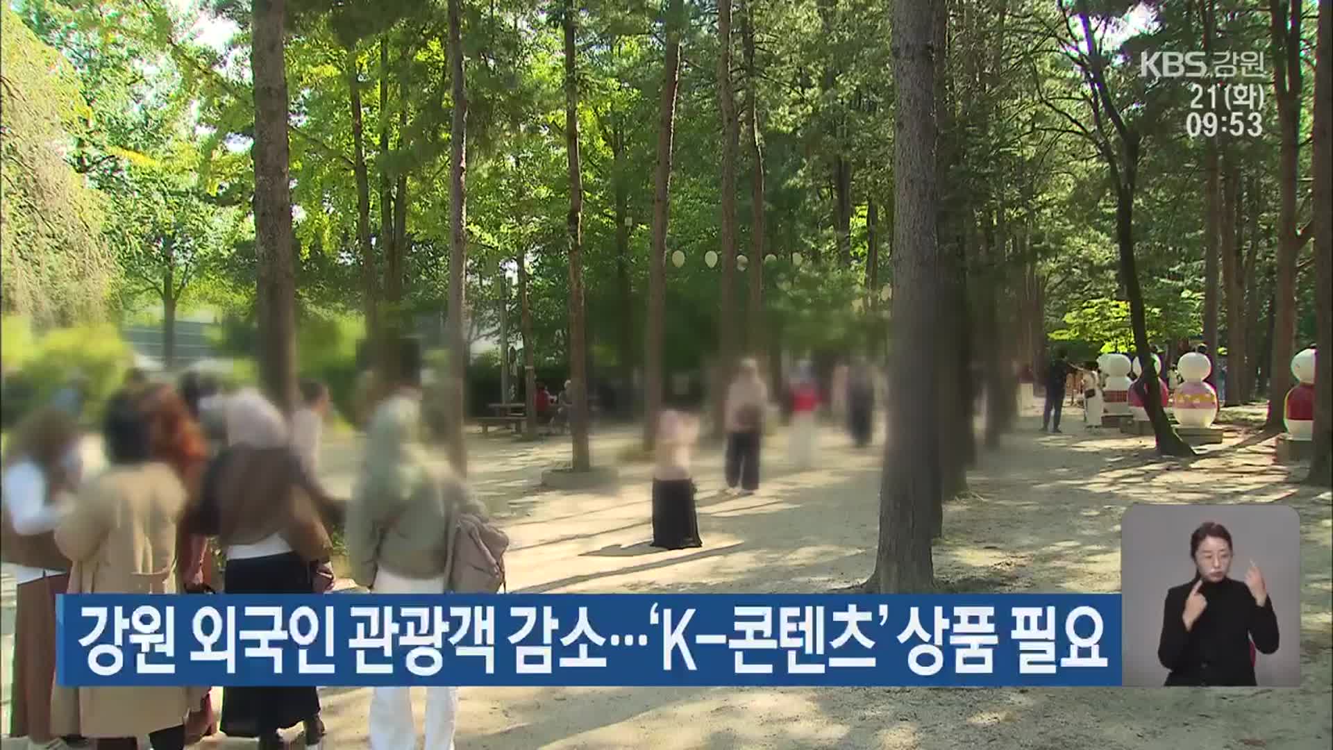 강원 외국인 관광객 감소…‘K-콘텐츠’ 상품 필요