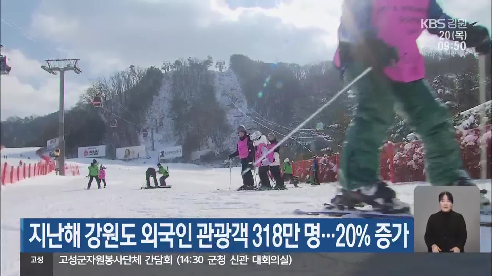 지난해 강원도 외국인 관광객 318만 명…20% 증가
