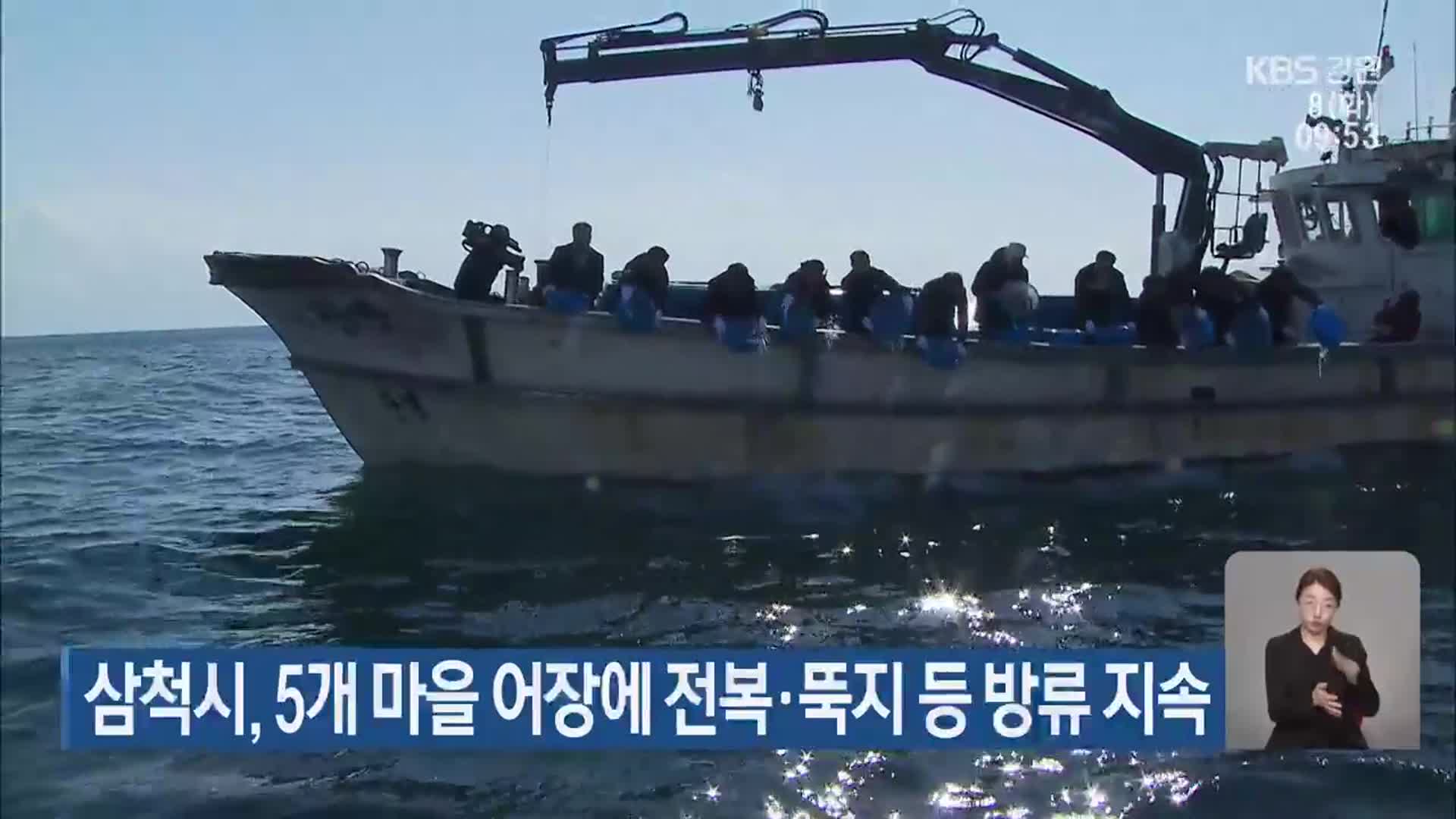 삼척시, 5개 마을 어장에 전복·뚝지 등 방류 지속