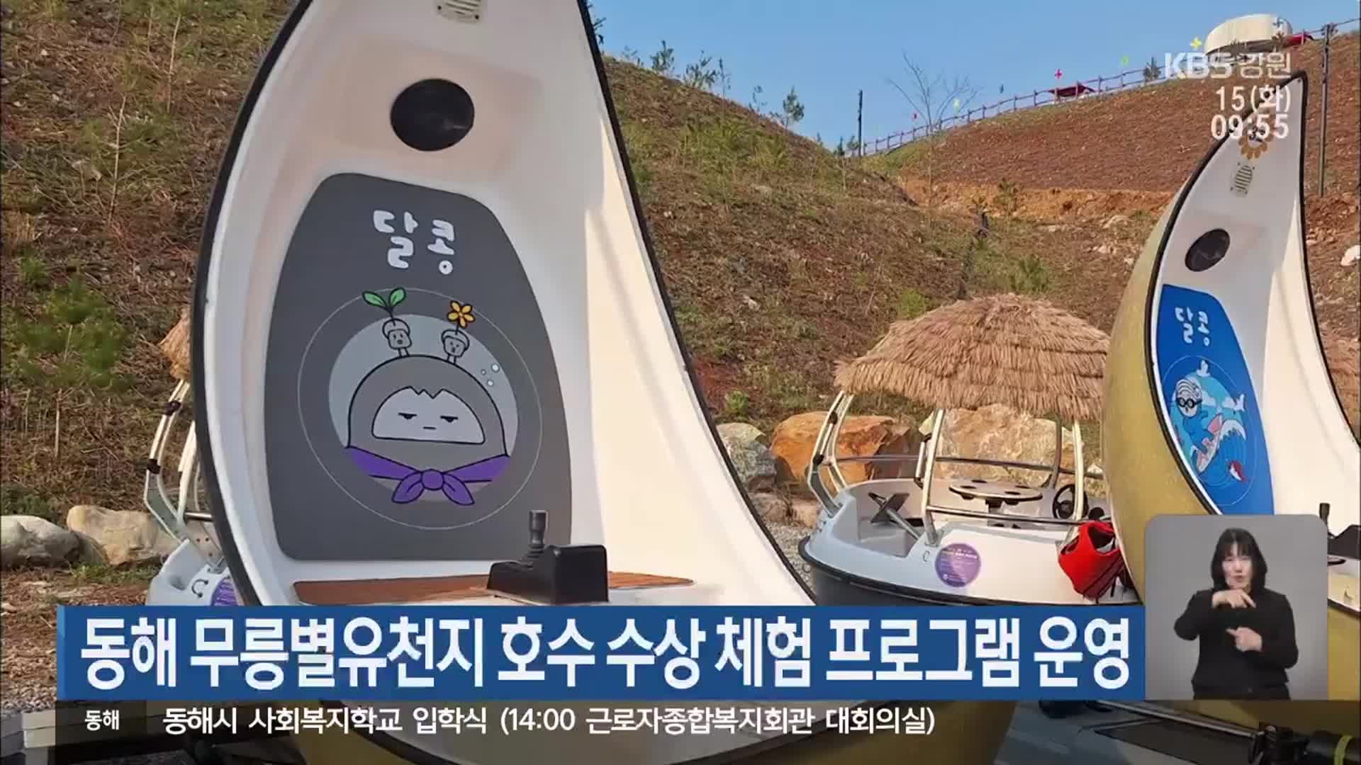 동해 무릉별유천지 호수 수상 체험 프로그램 운영