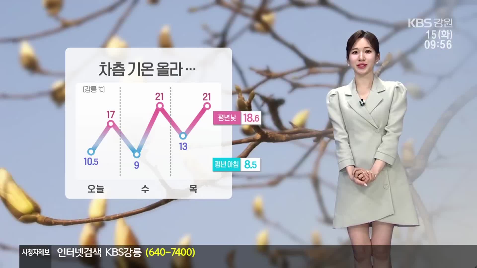[날씨] 강원 차츰 기온 올라, 낮 최고 17도…강풍 유의