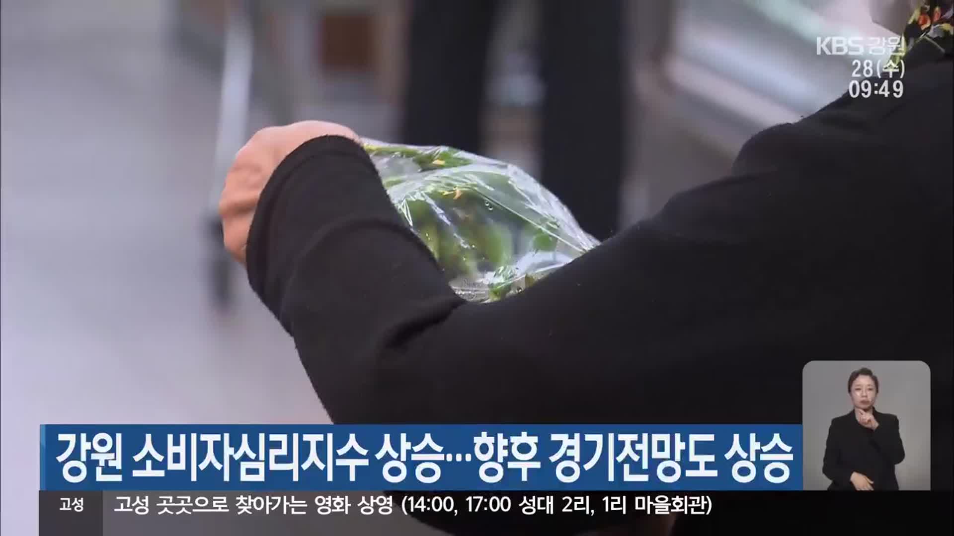 강원 소비자심리지수 상승…향후 경기전망도 상승