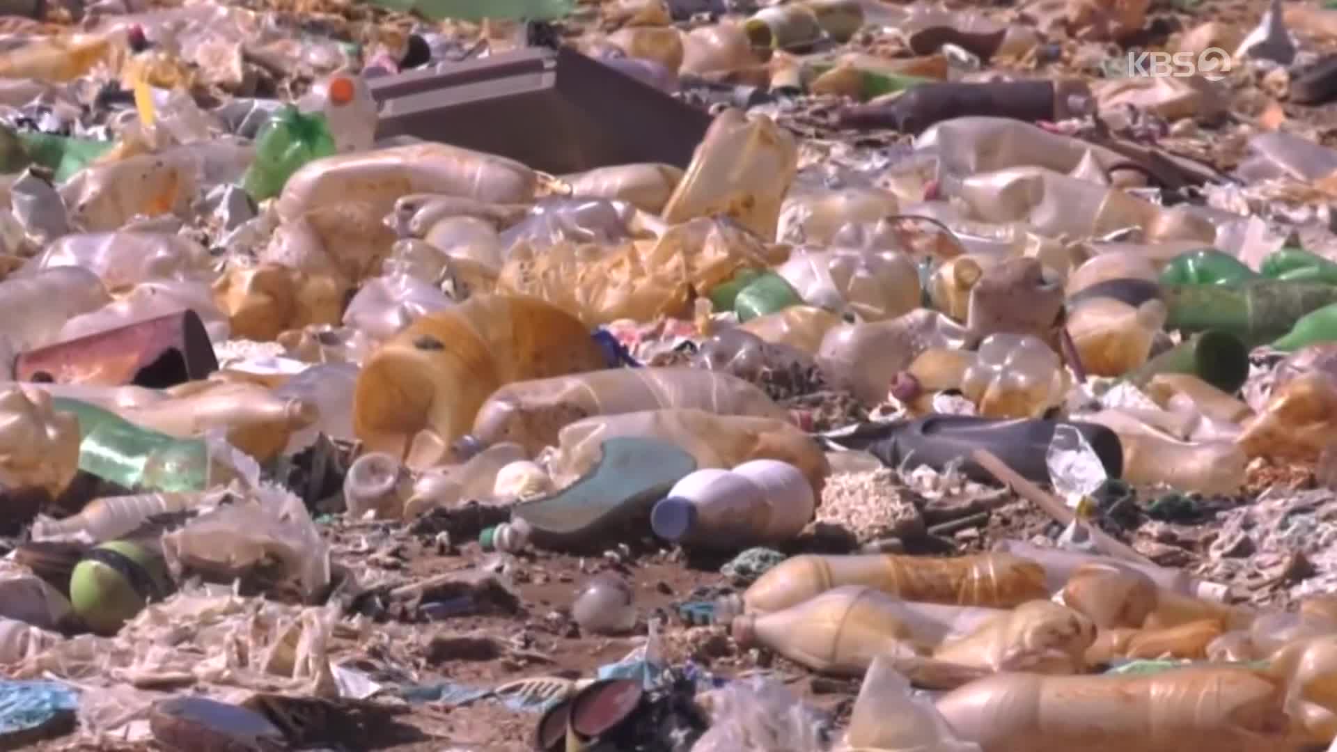 [지구촌 포토] 플라스틱 쓰레기로 뒤덮인 볼리비아 호수