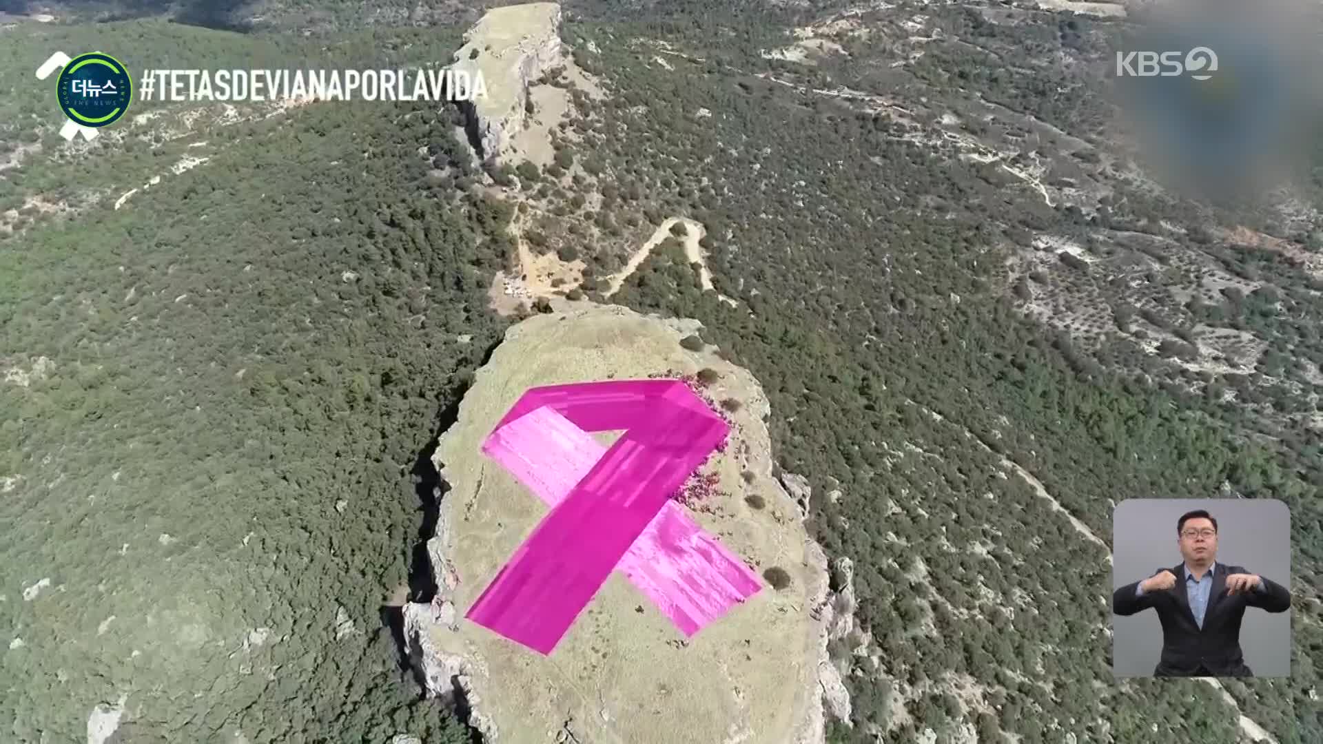 [지구촌 더뉴스] 역대 최대 크기의 ‘핑크 리본’