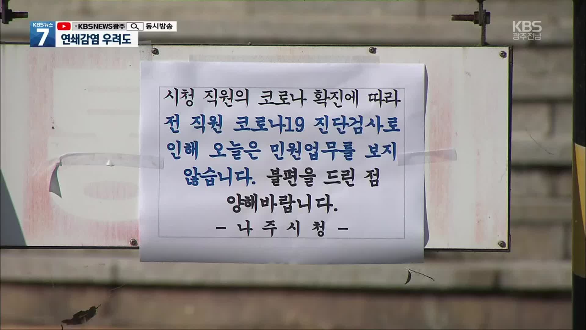나주시 공무원 2명 확진…연쇄 감염 우려