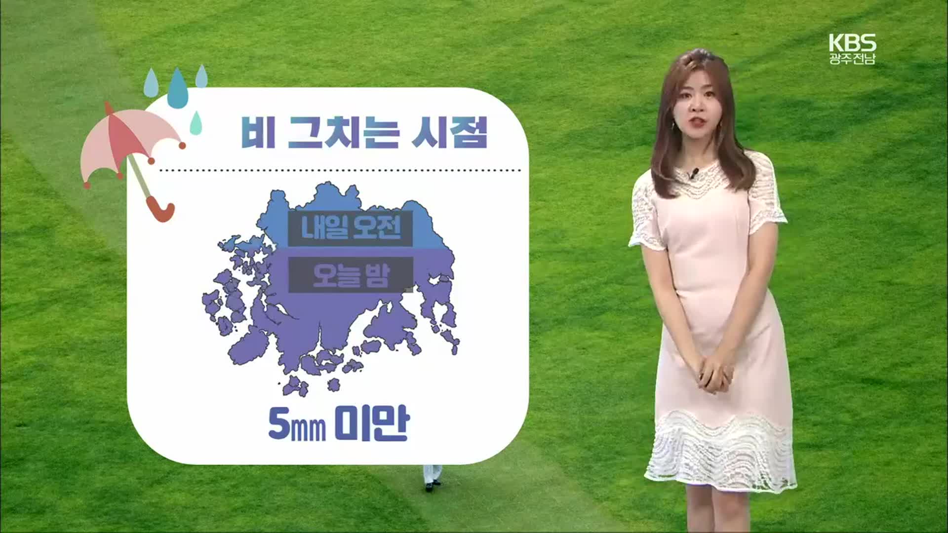 [날씨] 광주·전남 곳곳 내일 오전까지 비…절기 소만 ‘선선’