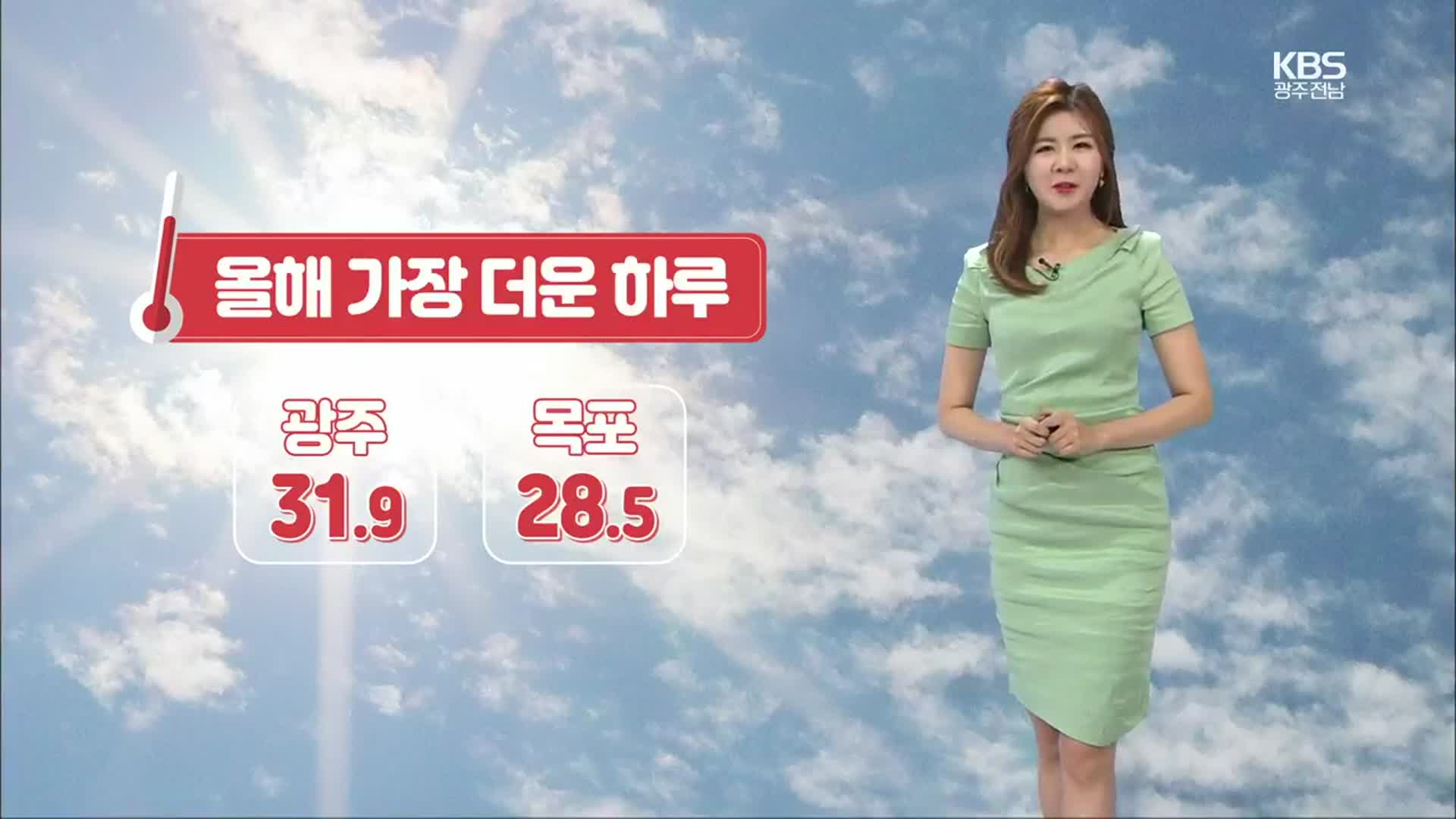 [날씨] 광주·전남 올해 가장 더운 하루…내일까지 무더위