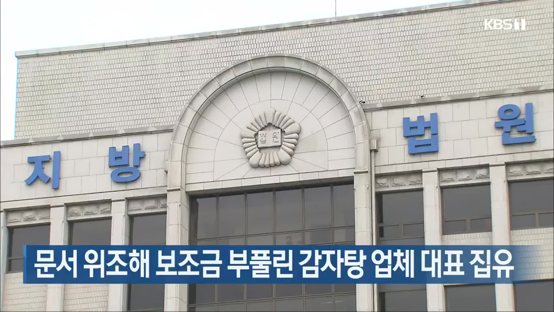 문서 위조해 보조금 부풀린 감자탕 업체 대표 집유