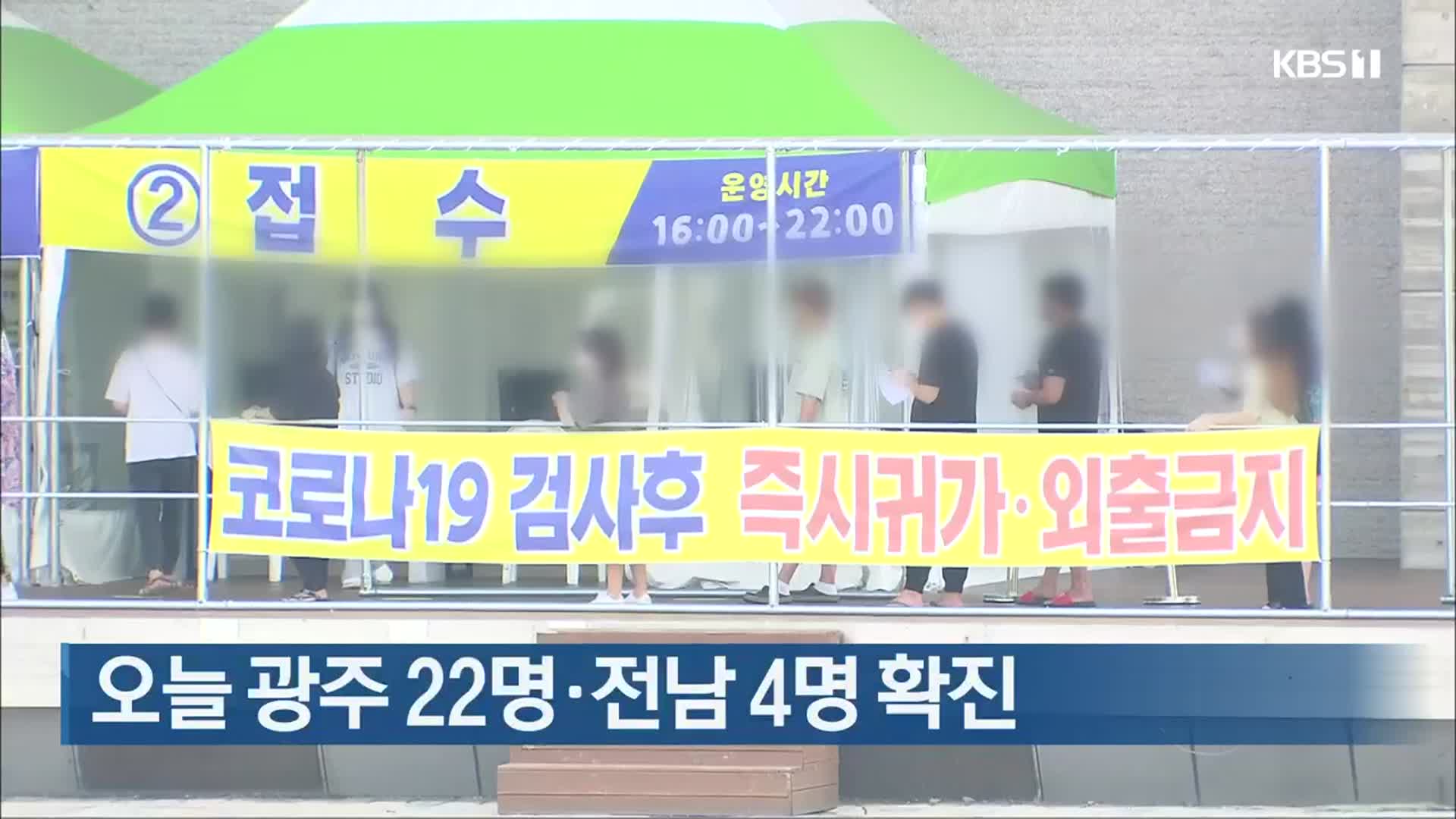오늘 광주 22명·전남 4명 확진