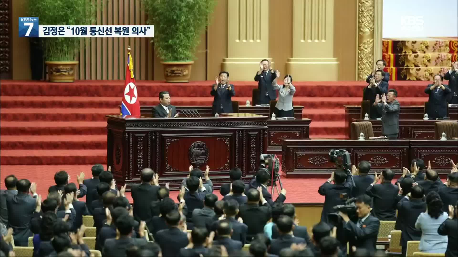 김정은 “10월 통신선 복원 의사…적대시 철회 먼저”