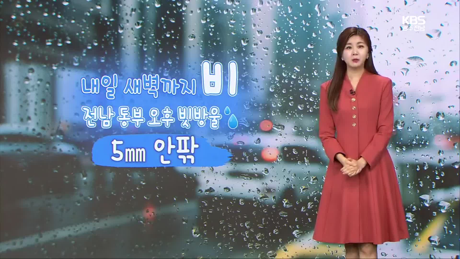 [날씨] 광주·전남 내일 새벽까지 봄비…비 그치고 찬바람 