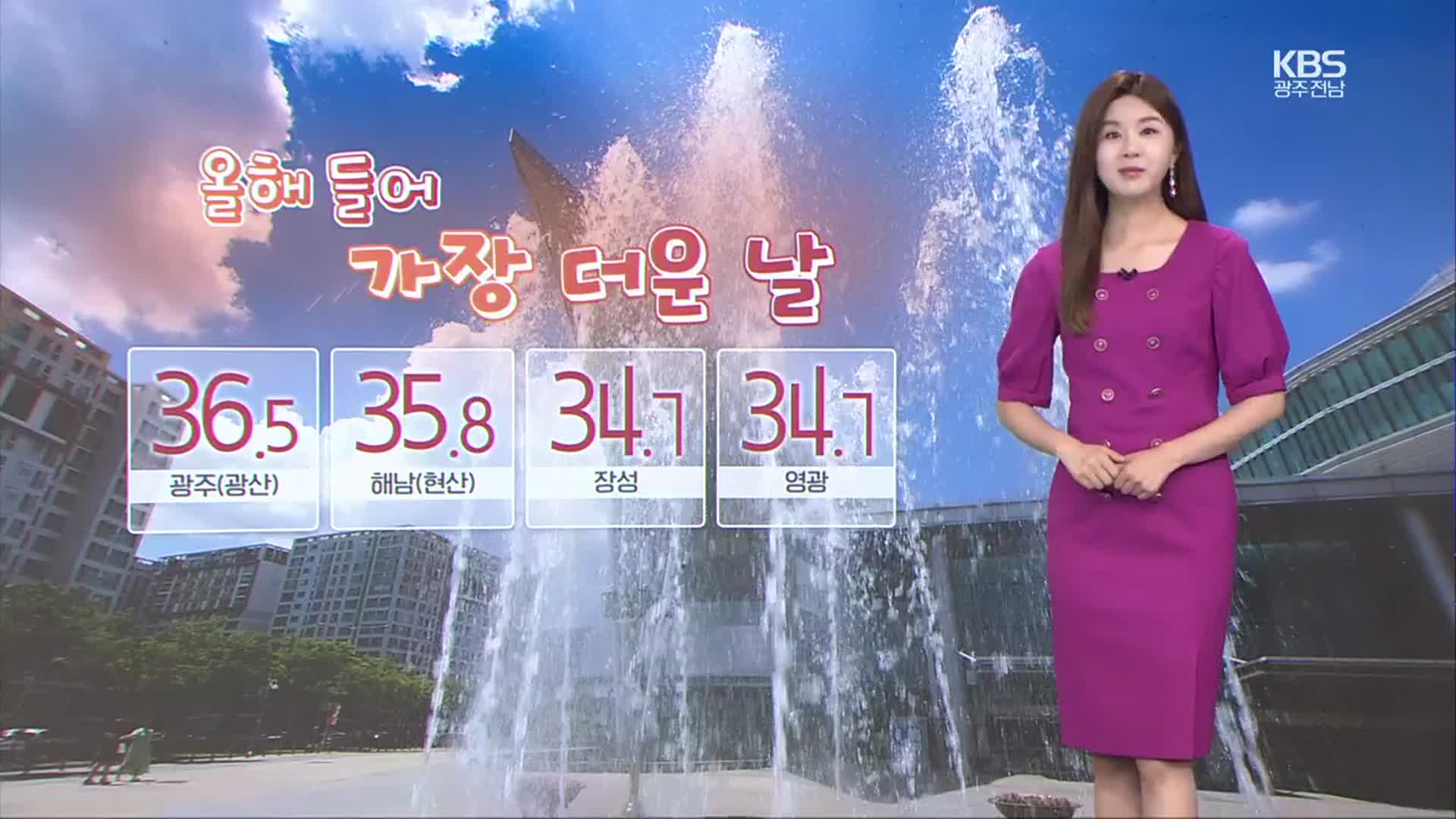 [날씨] 광주·전남 올 들어 가장 더워…당분간 무더위 계속